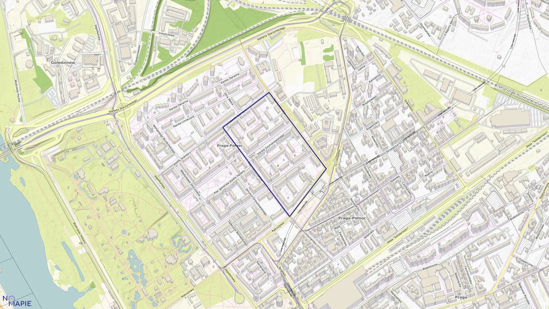 Mapa obrębu 4-12-04 w mieście Warszawa