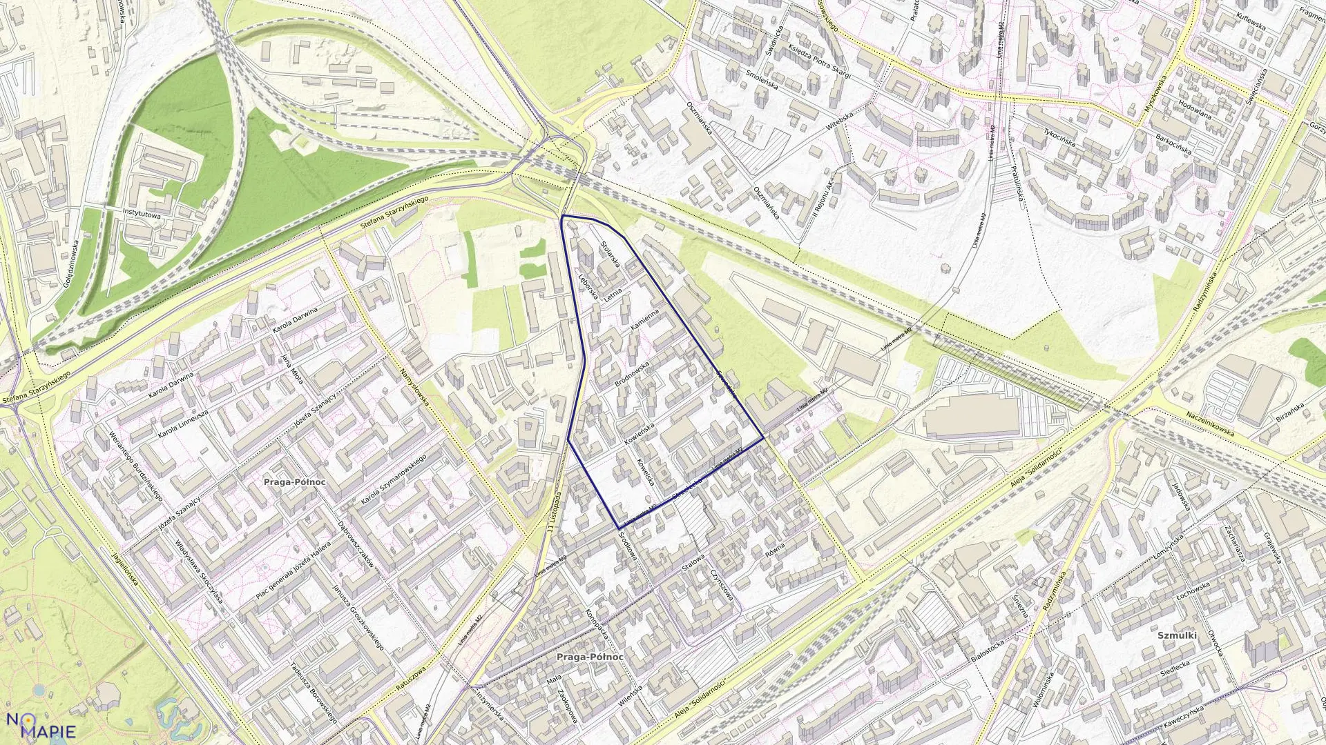 Mapa obrębu 4-13-01 w mieście Warszawa