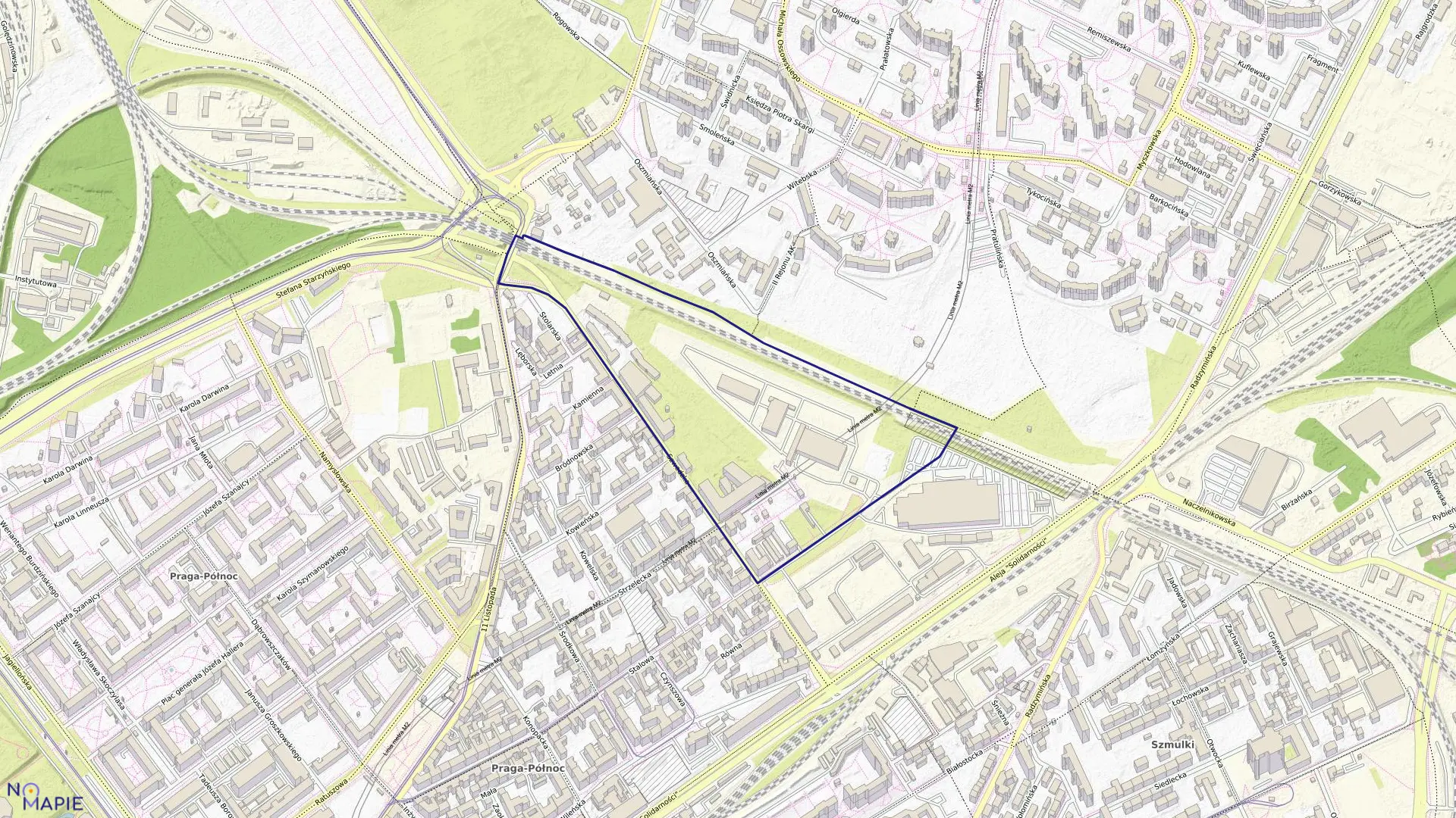 Mapa obrębu 4-13-02 w mieście Warszawa