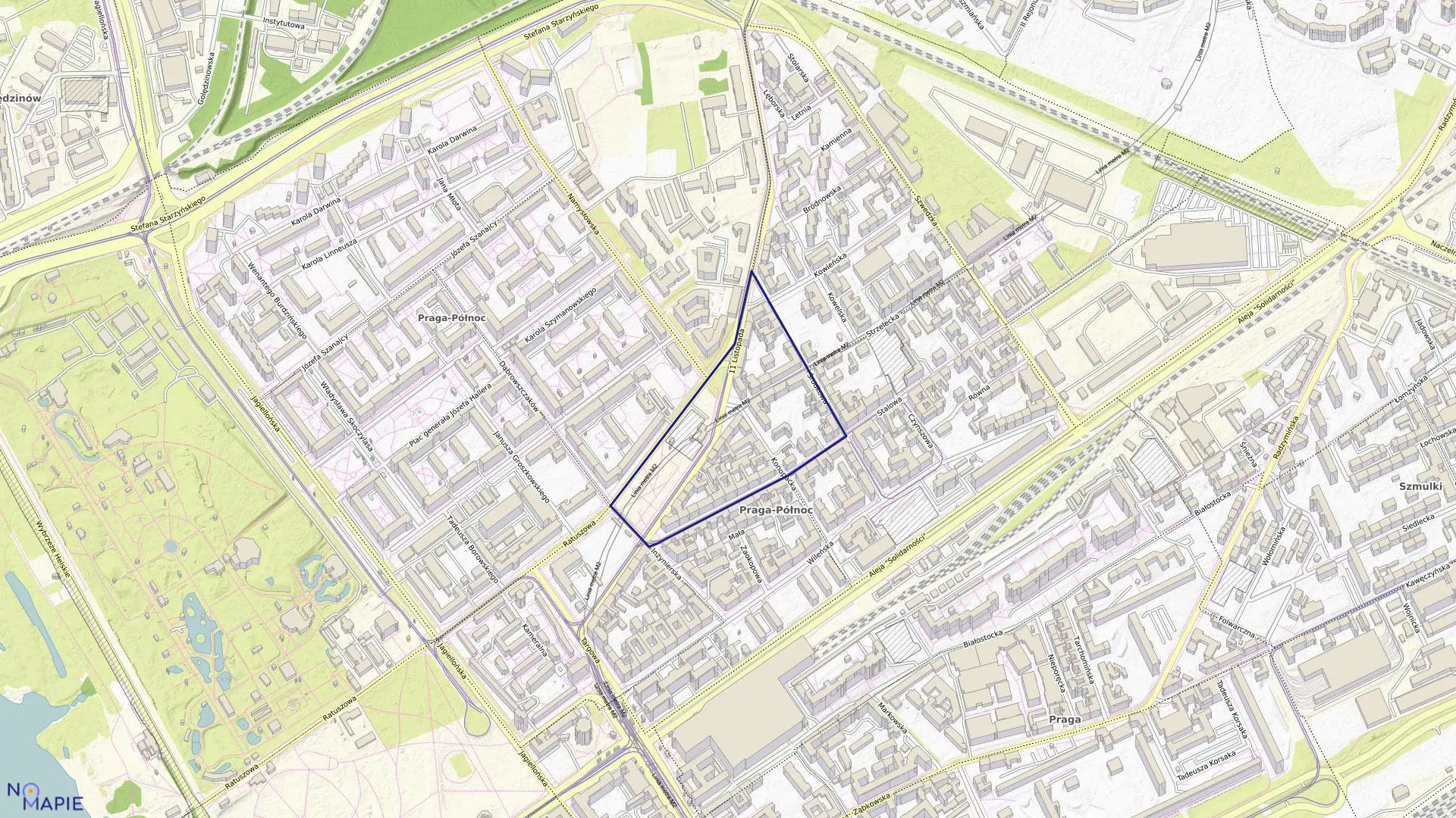 Mapa obrębu 4-13-04 w mieście Warszawa