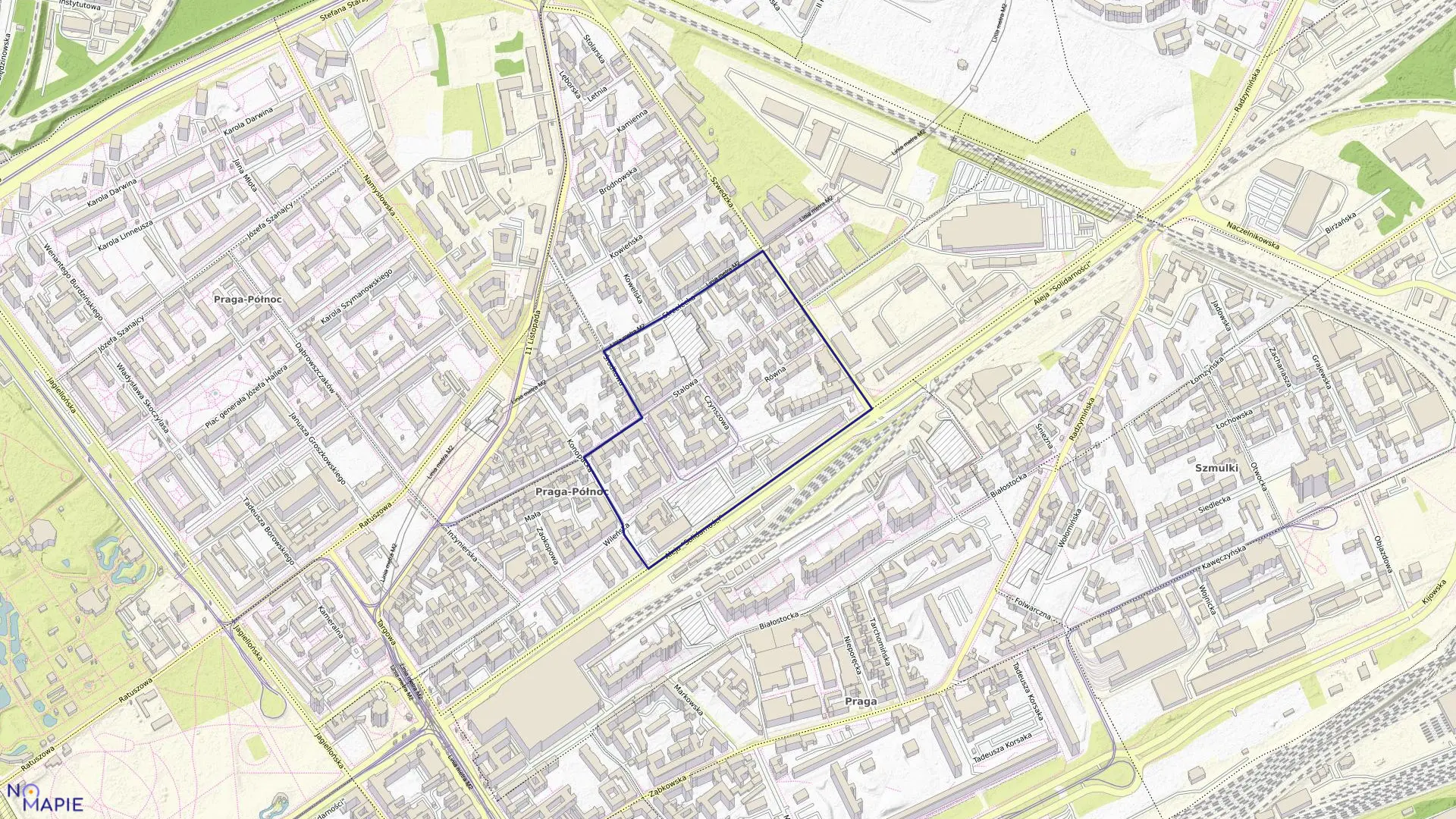 Mapa obrębu 4-13-05 w mieście Warszawa