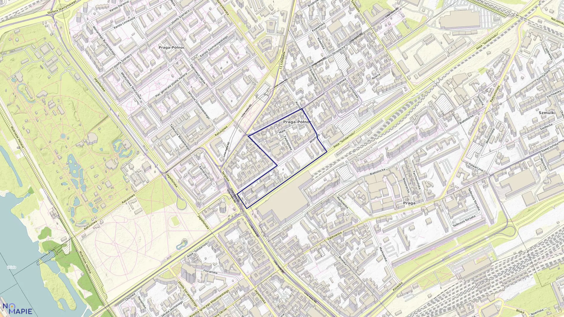 Mapa obrębu 4-13-07 w mieście Warszawa