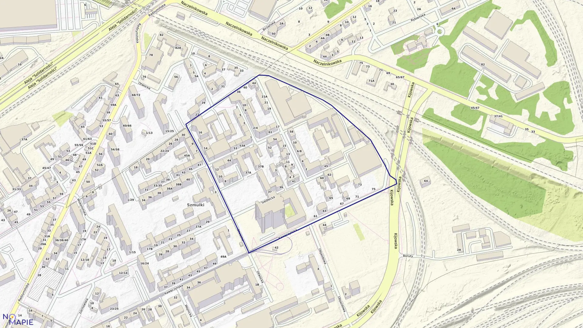 Mapa obrębu 4-14-02 w mieście Warszawa