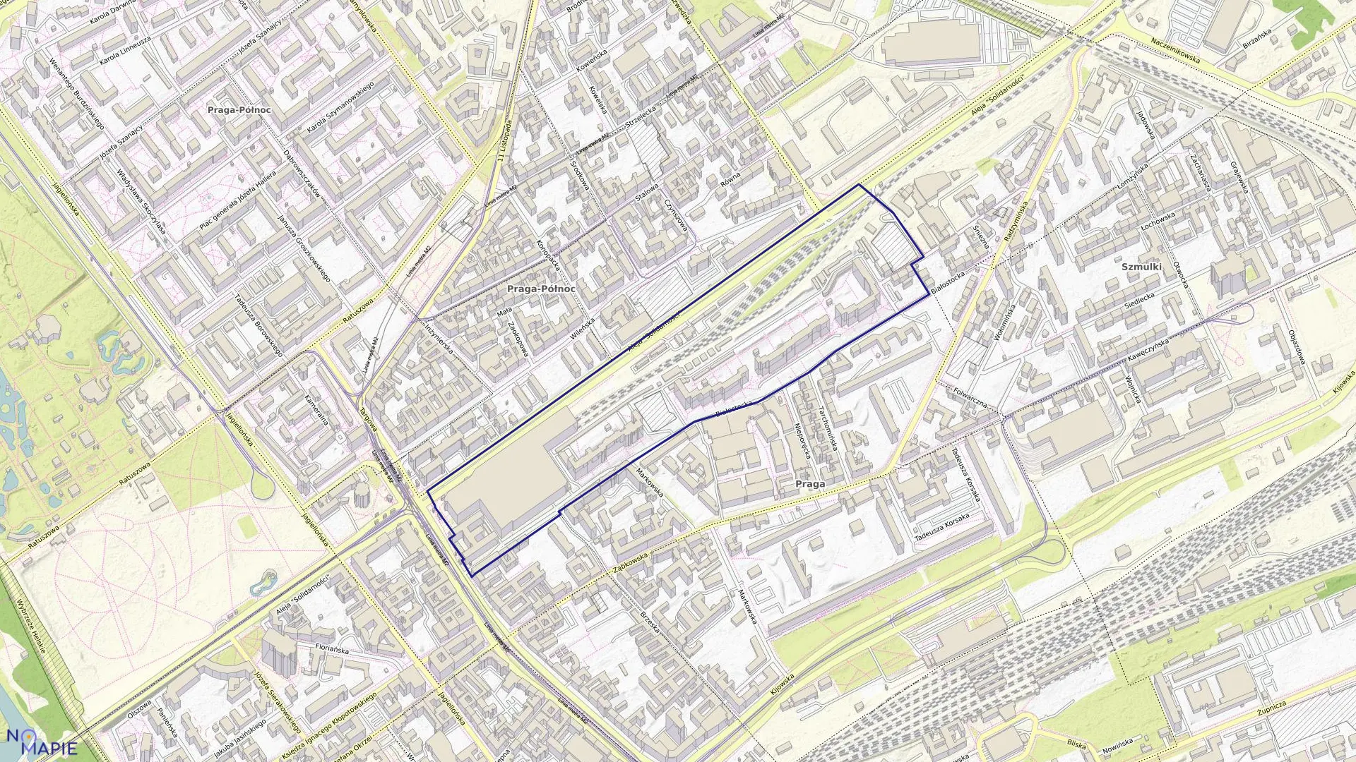 Mapa obrębu 4-14-03 w mieście Warszawa