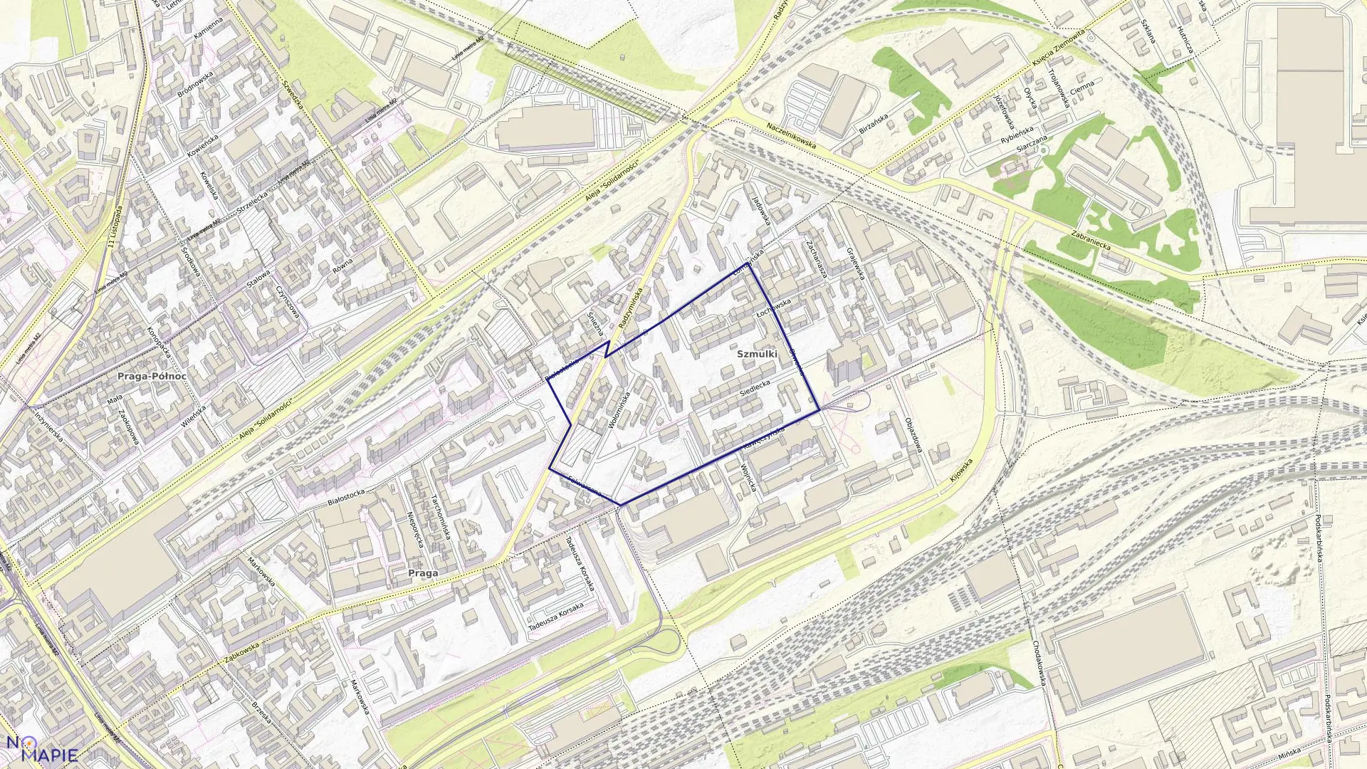 Mapa obrębu 4-14-04 w mieście Warszawa