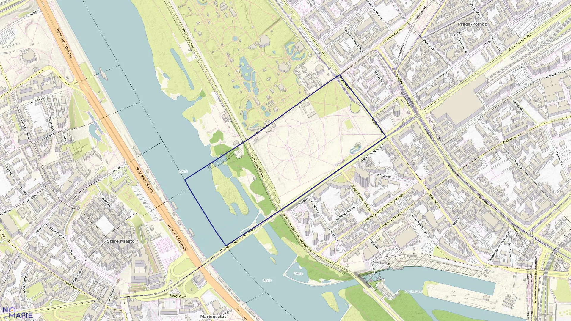 Mapa obrębu 4-15-02 w mieście Warszawa