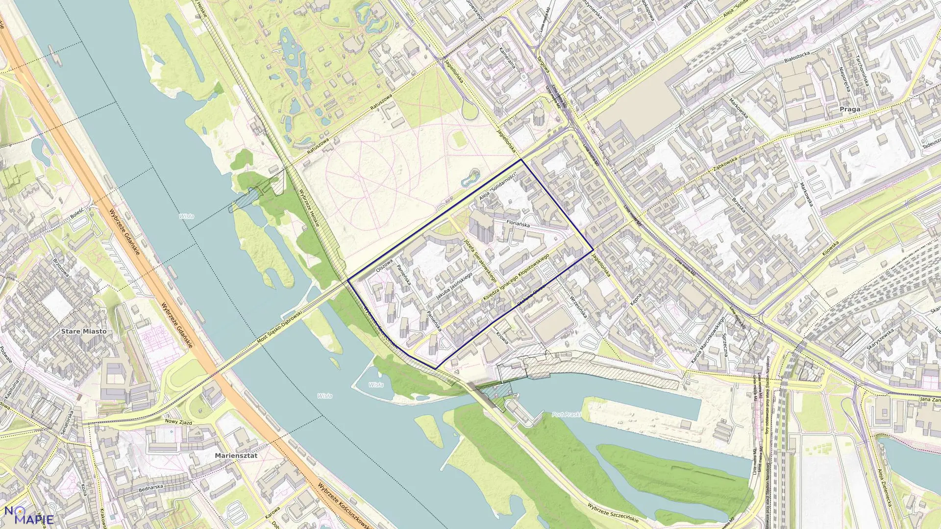 Mapa obrębu 4-15-04 w mieście Warszawa