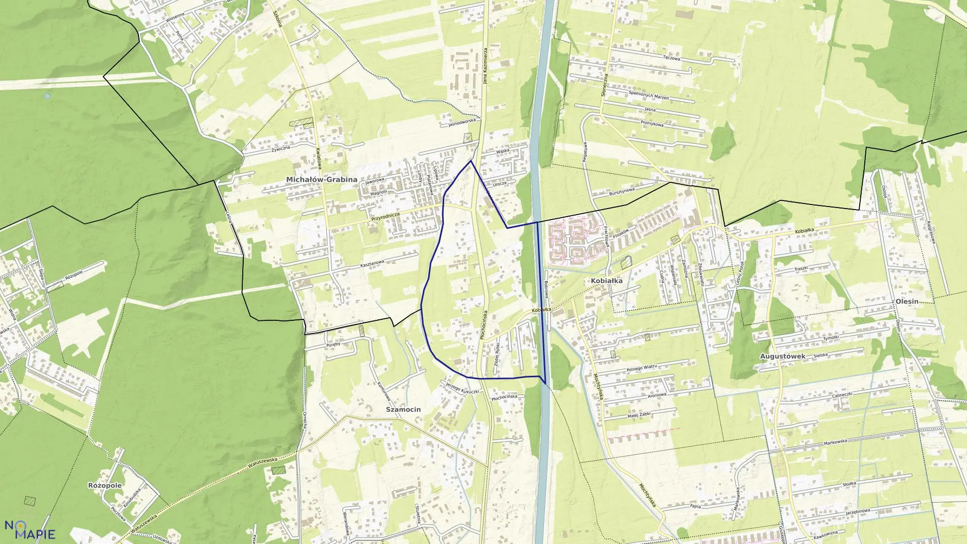 Mapa obrębu 4-16-01 w mieście Warszawa