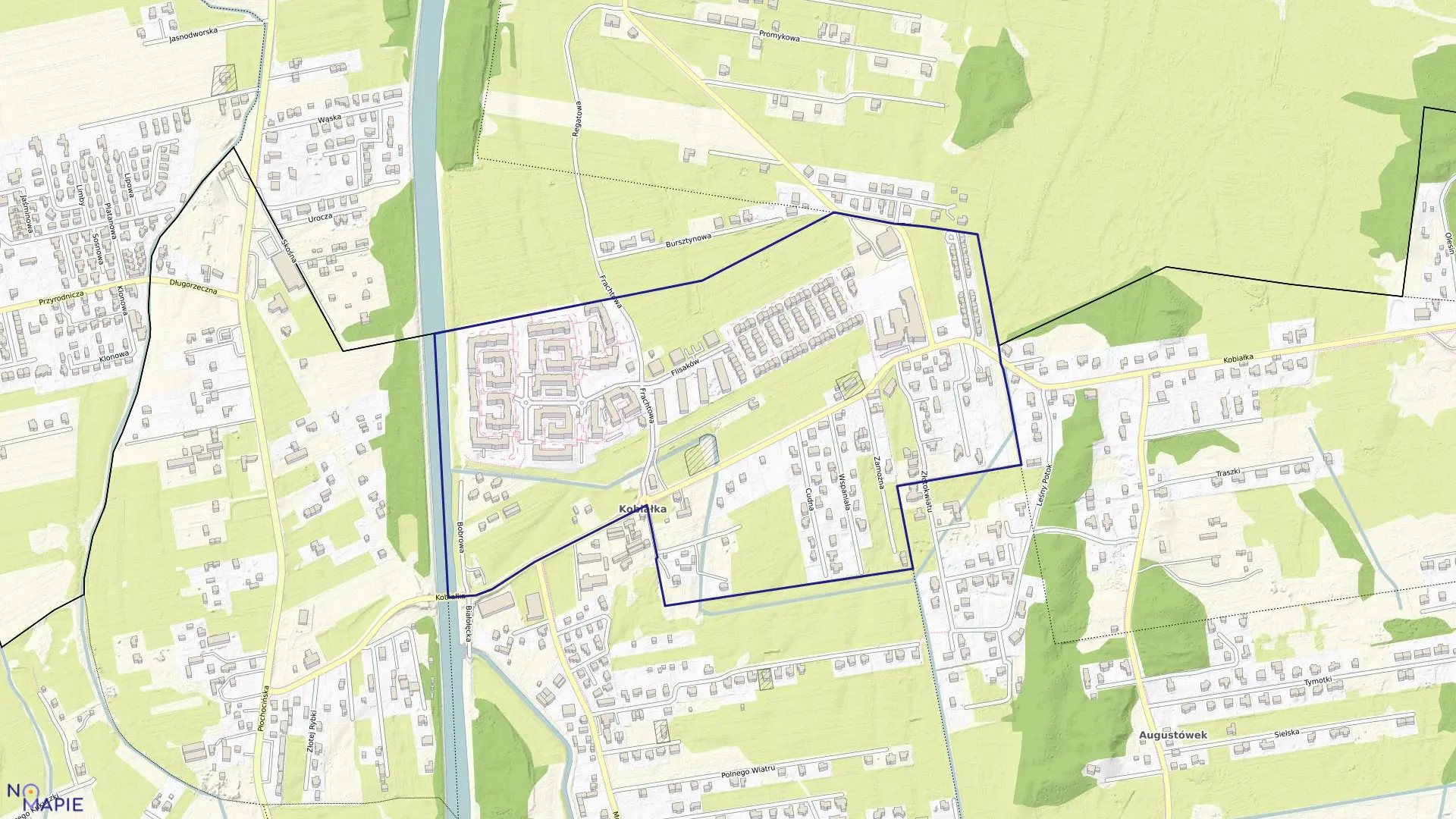 Mapa obrębu 4-16-02 w mieście Warszawa