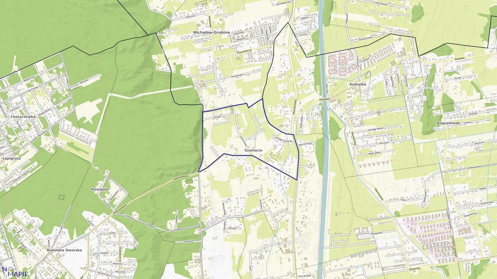 Mapa obrębu 4-16-08 w mieście Warszawa