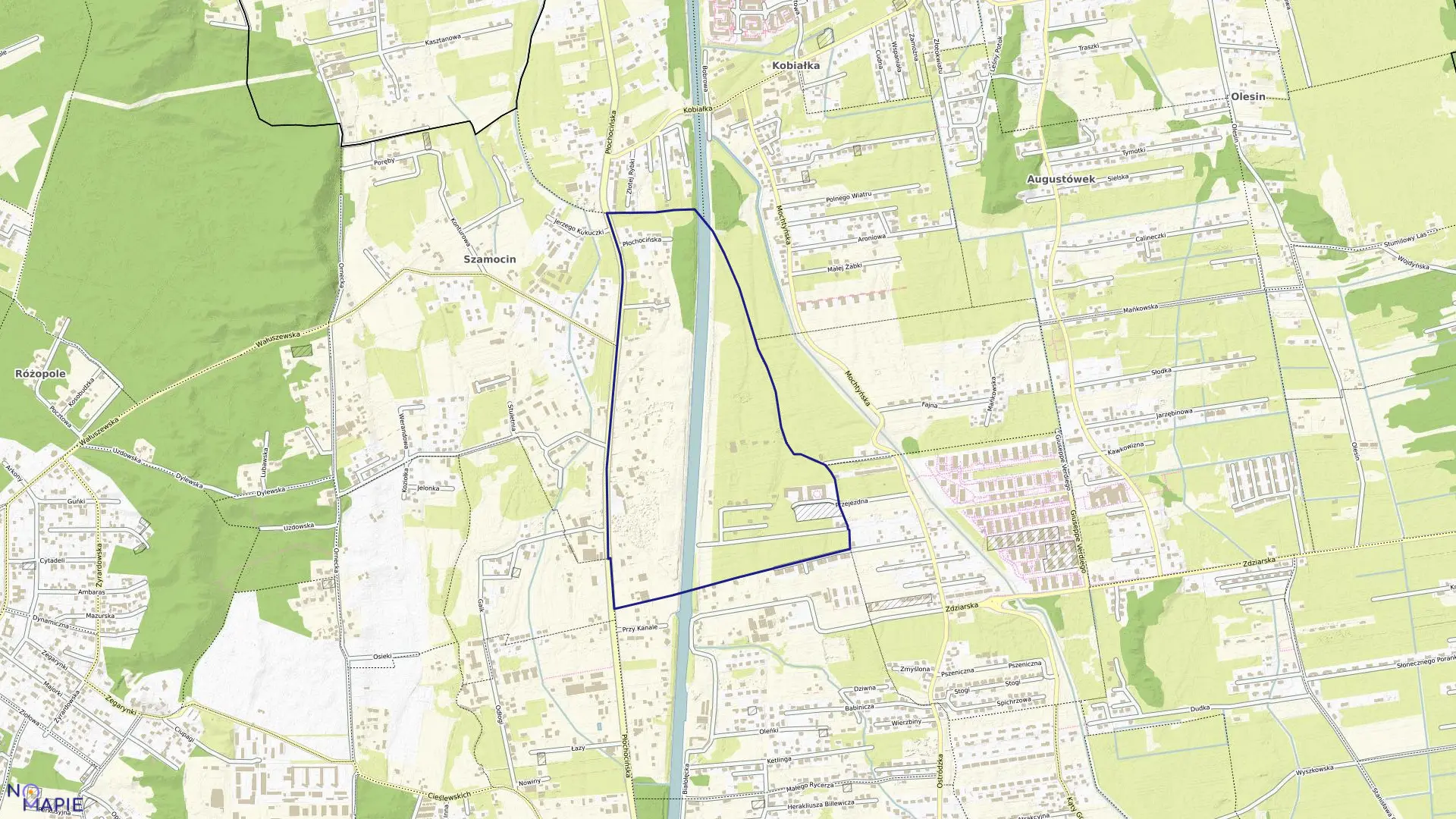 Mapa obrębu 4-16-10 w mieście Warszawa