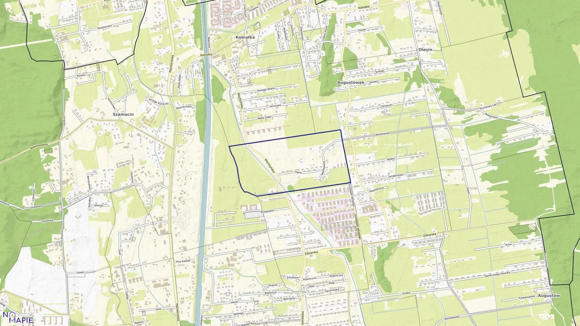 Mapa obrębu 4-16-11 w mieście Warszawa