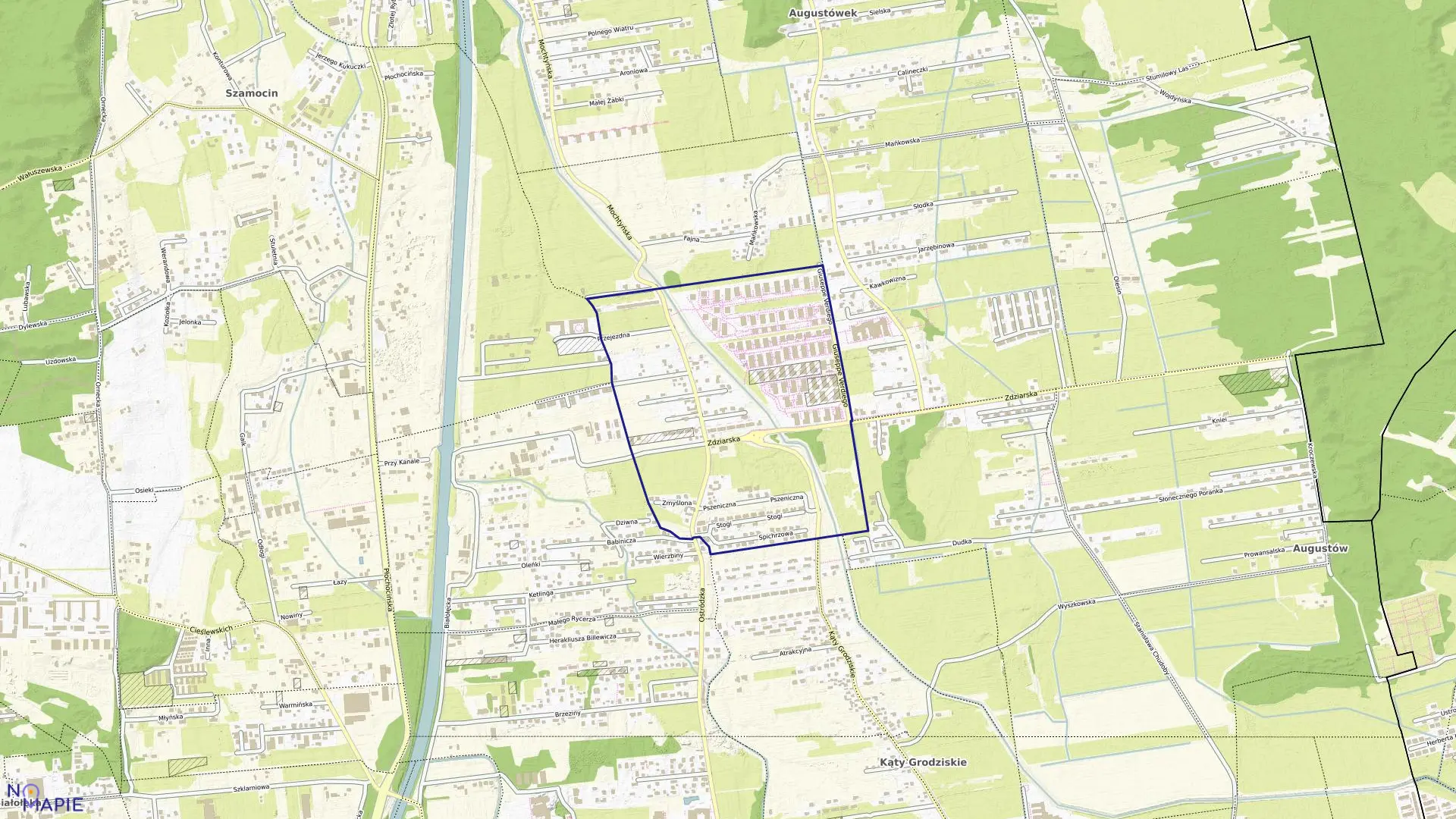 Mapa obrębu 4-16-12 w mieście Warszawa