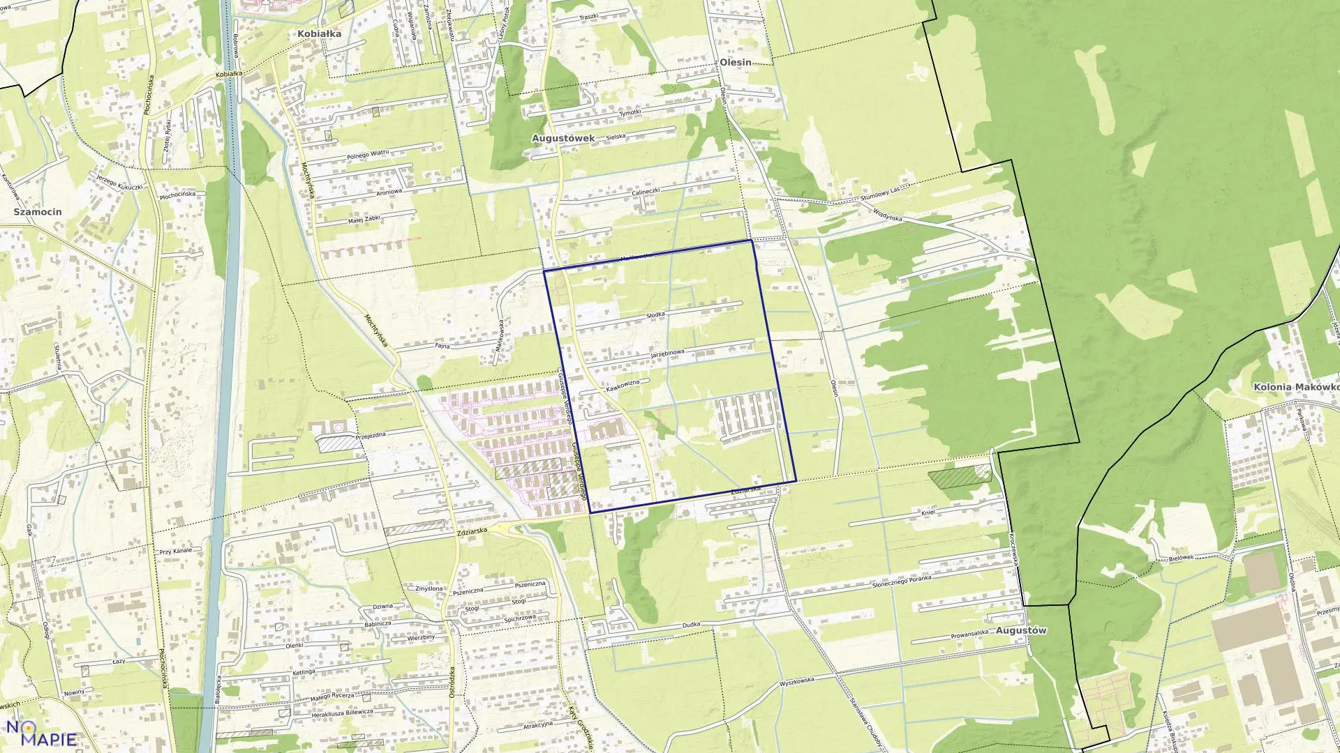 Mapa obrębu 4-16-13 w mieście Warszawa