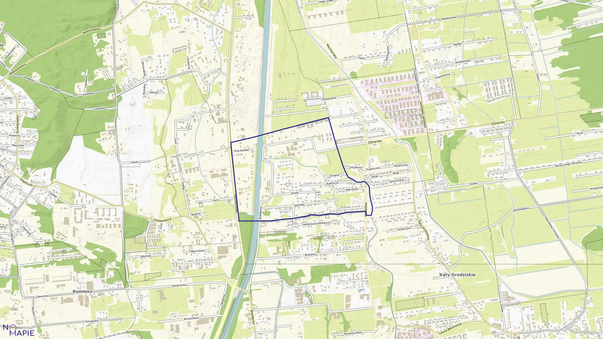 Mapa obrębu 4-16-16 w mieście Warszawa