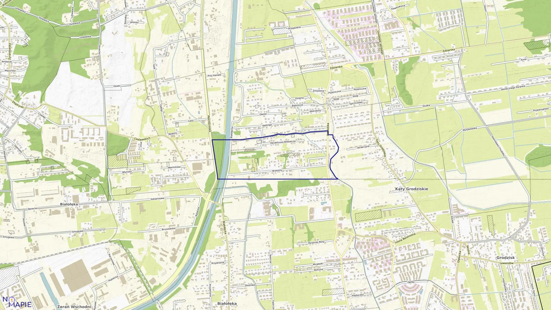 Mapa obrębu 4-16-17 w mieście Warszawa