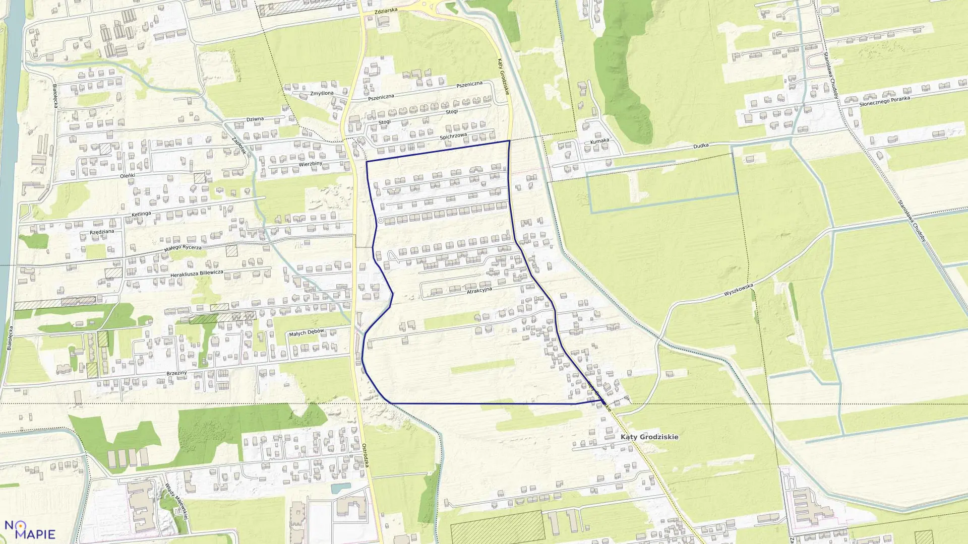 Mapa obrębu 4-16-18 w mieście Warszawa