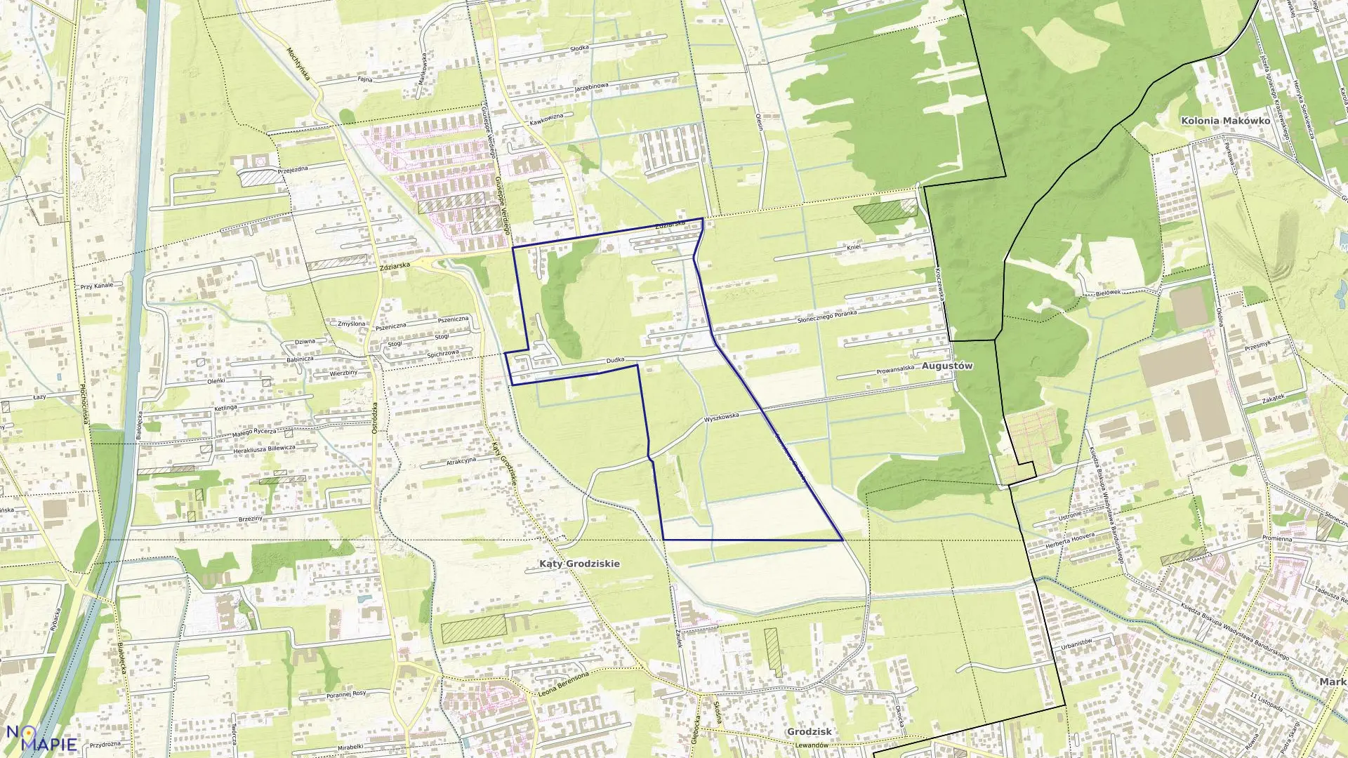 Mapa obrębu 4-16-21 w mieście Warszawa