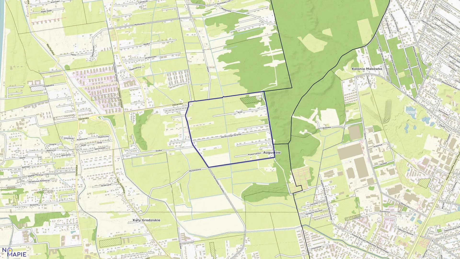 Mapa obrębu 4-16-22 w mieście Warszawa