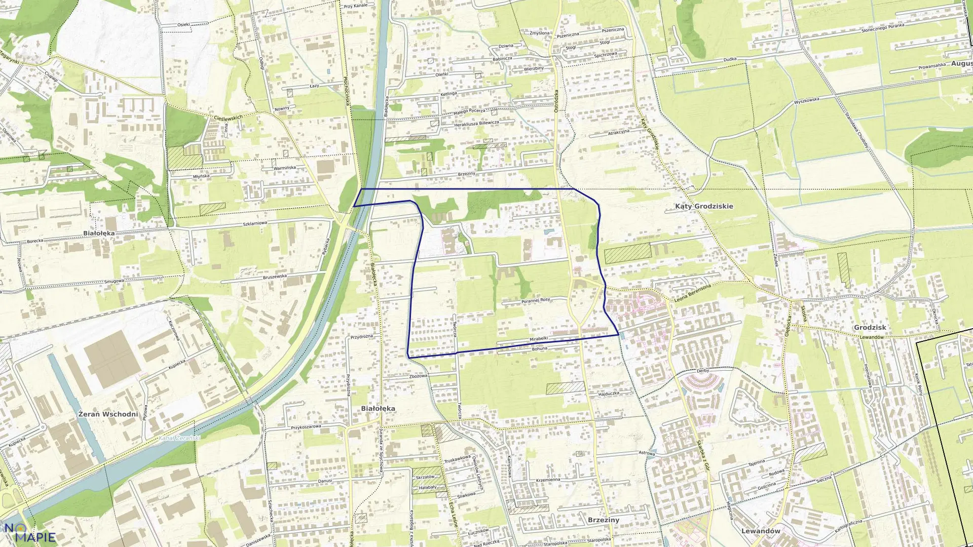 Mapa obrębu 4-16-25 w mieście Warszawa