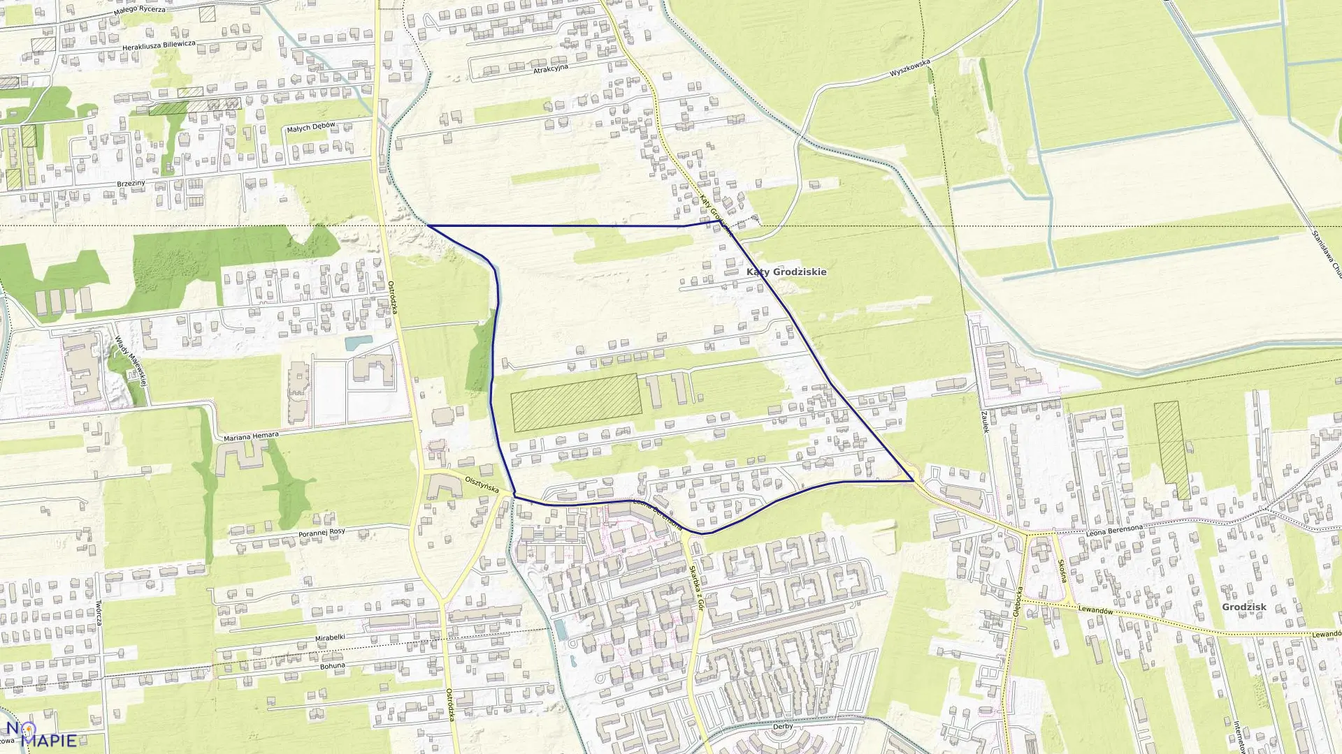 Mapa obrębu 4-16-26 w mieście Warszawa