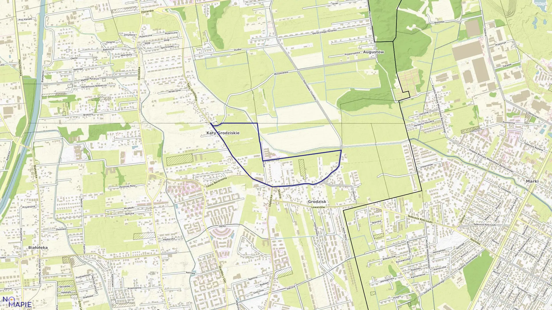 Mapa obrębu 4-16-27 w mieście Warszawa