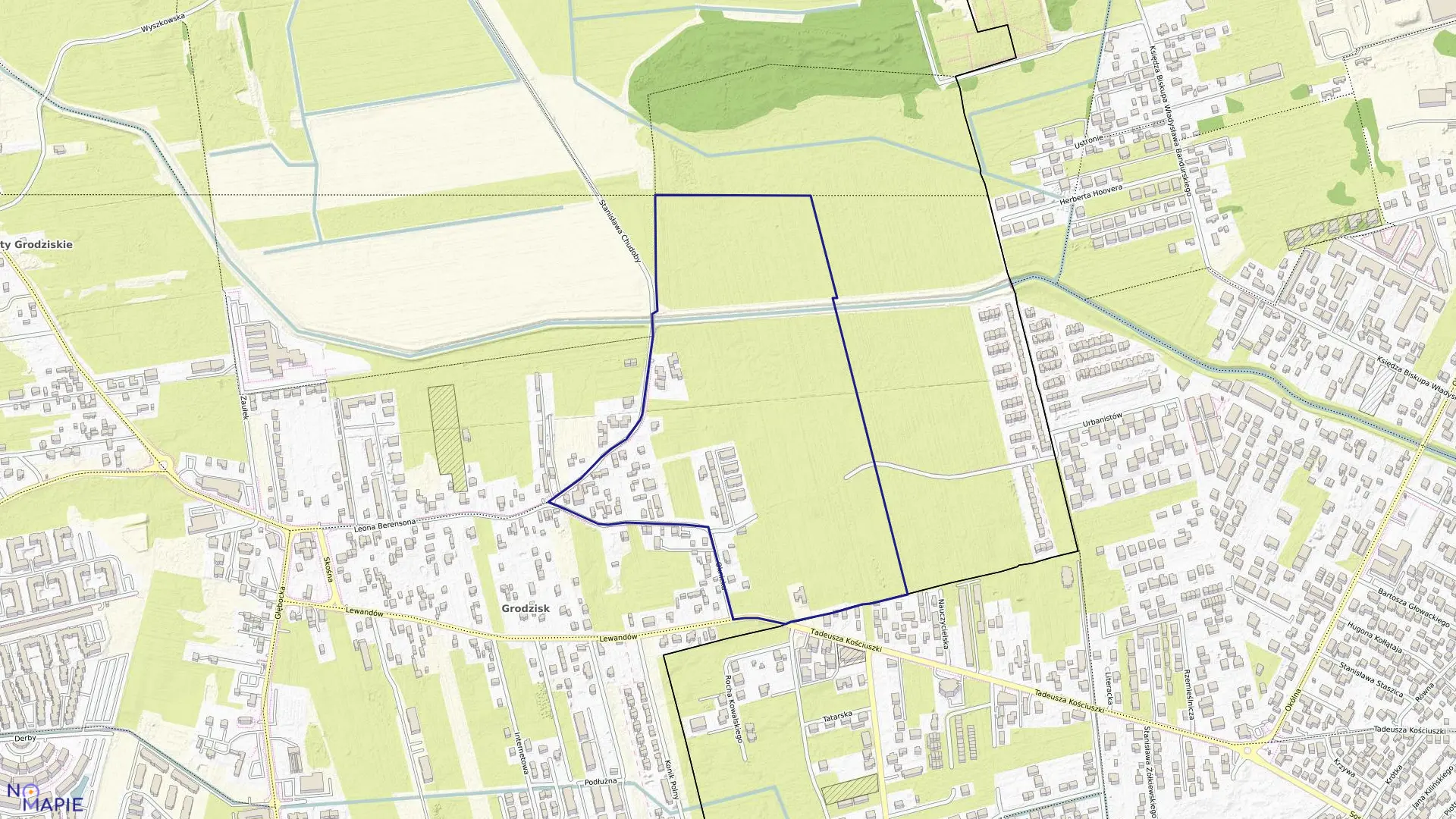 Mapa obrębu 4-16-29 w mieście Warszawa