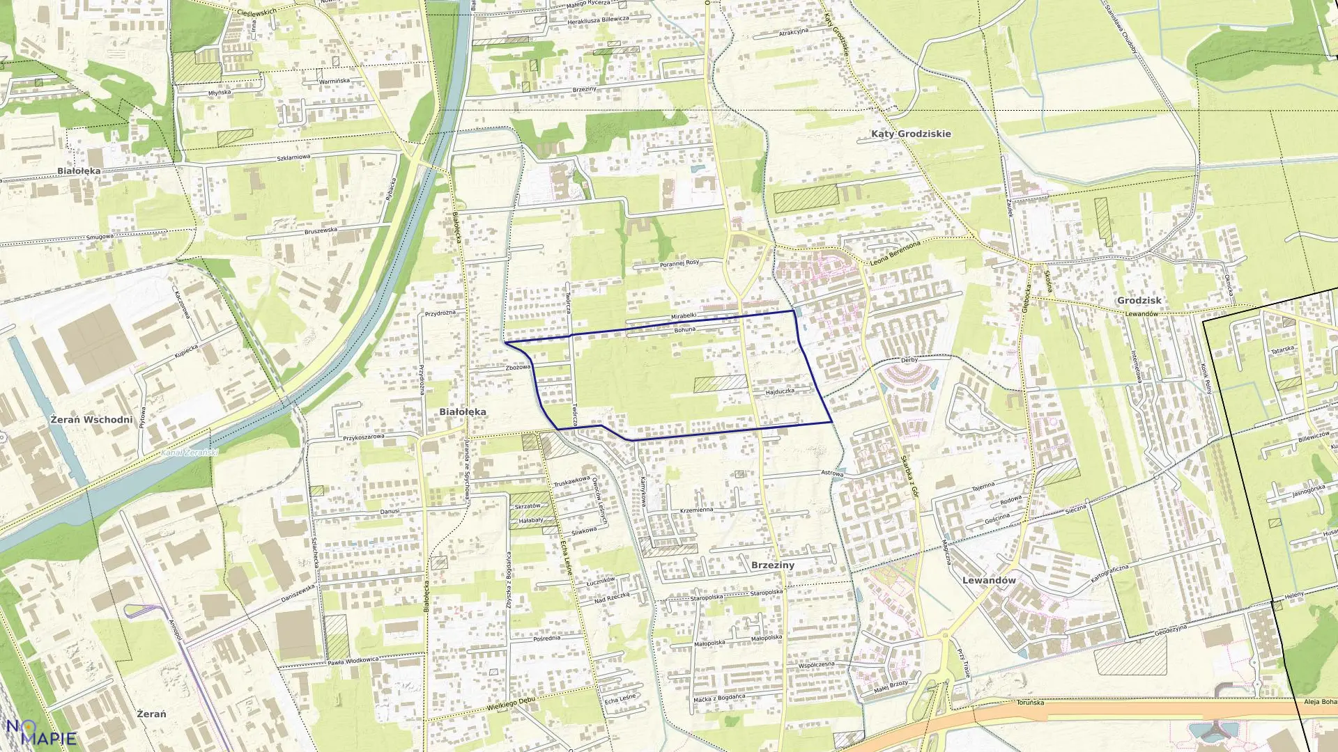 Mapa obrębu 4-16-31 w mieście Warszawa