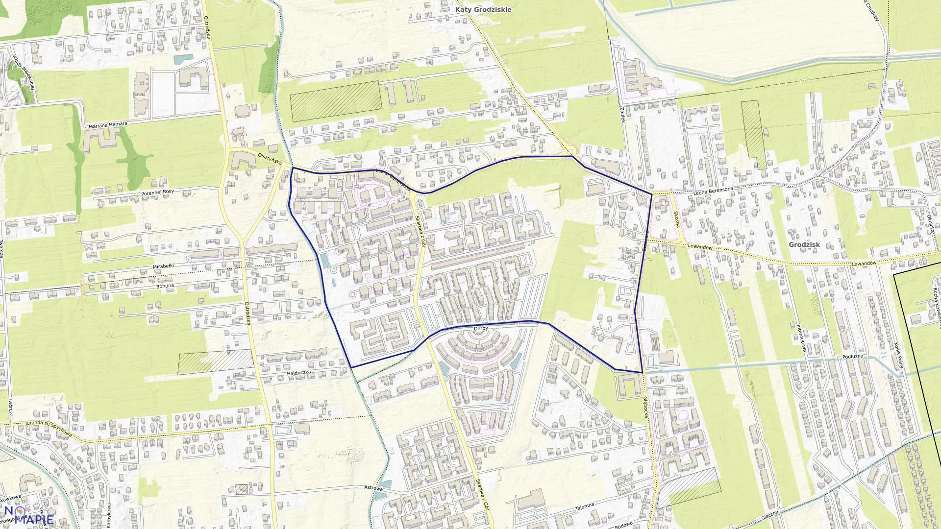 Mapa obrębu 4-16-32 w mieście Warszawa