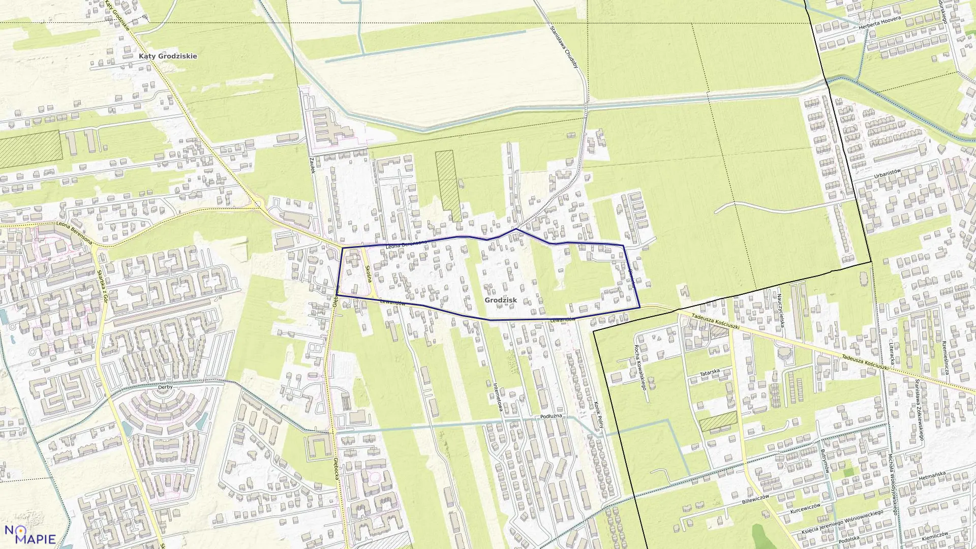 Mapa obrębu 4-16-33 w mieście Warszawa