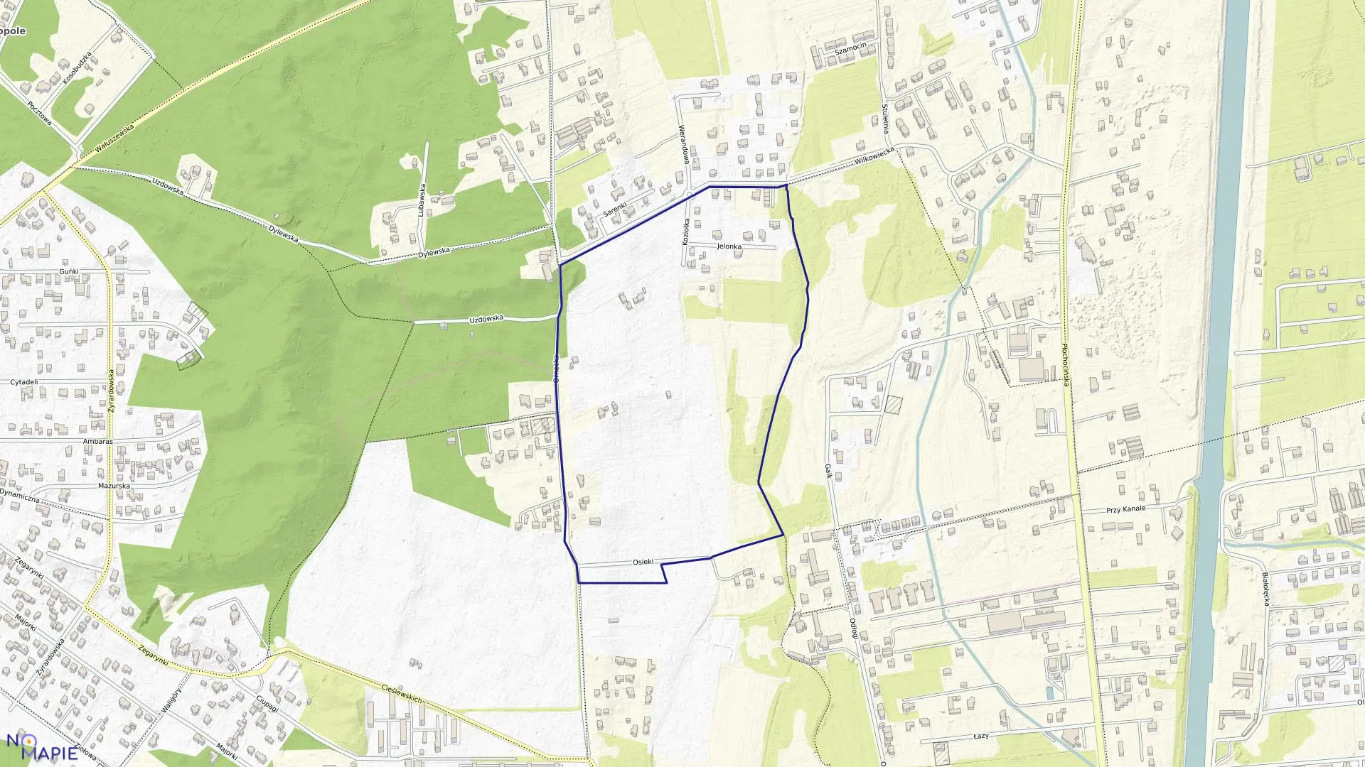 Mapa obrębu 4-16-41 w mieście Warszawa