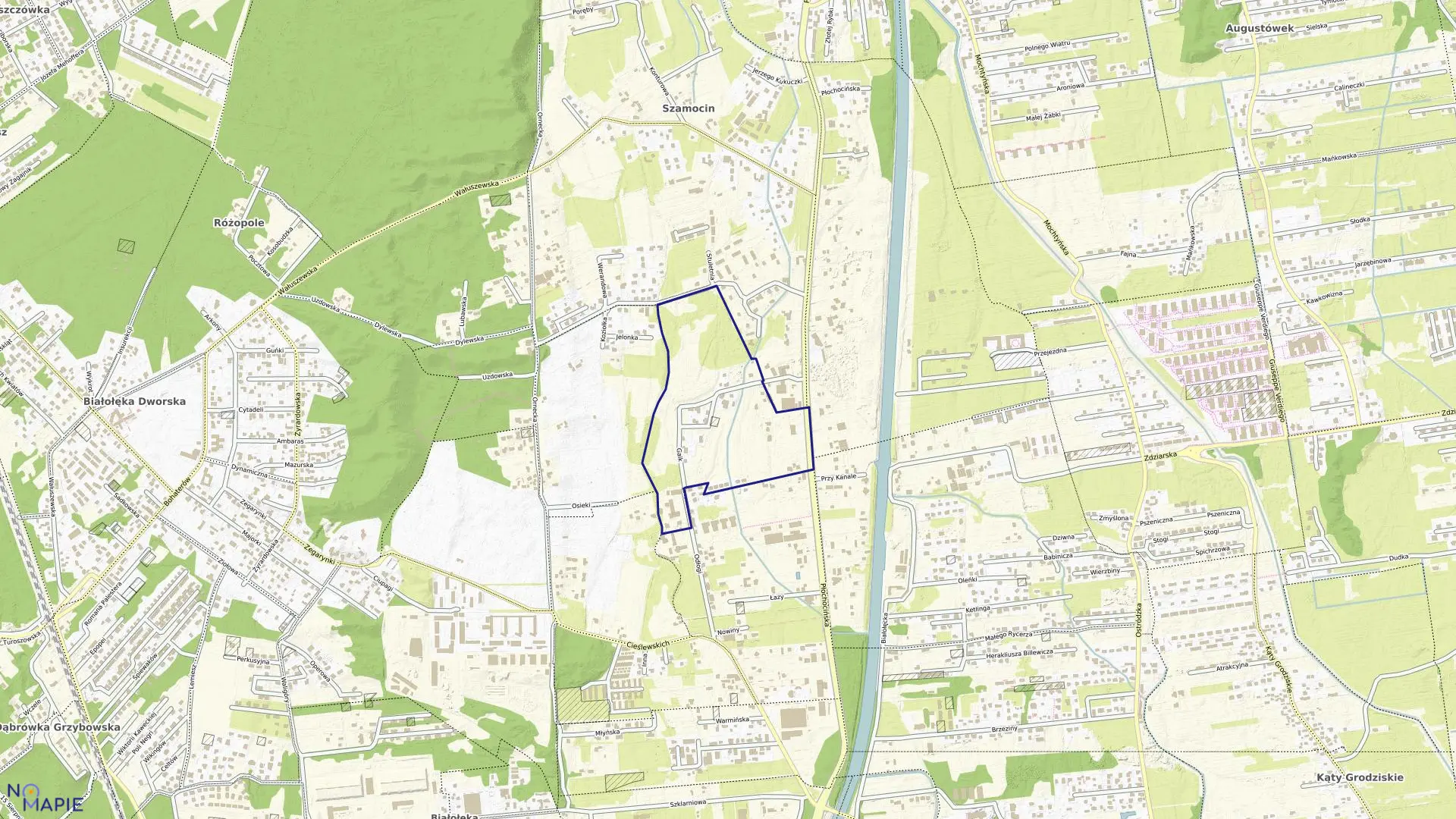 Mapa obrębu 4-16-42 w mieście Warszawa