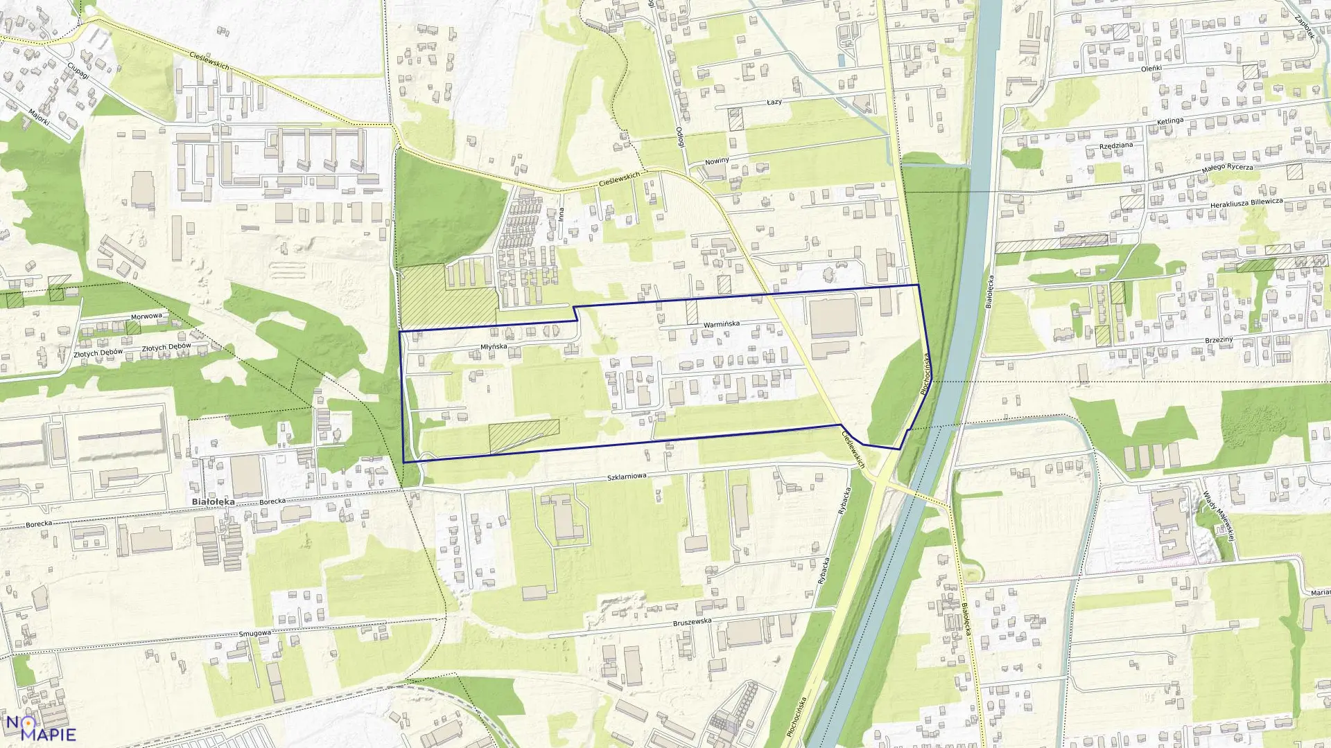 Mapa obrębu 4-16-46 w mieście Warszawa