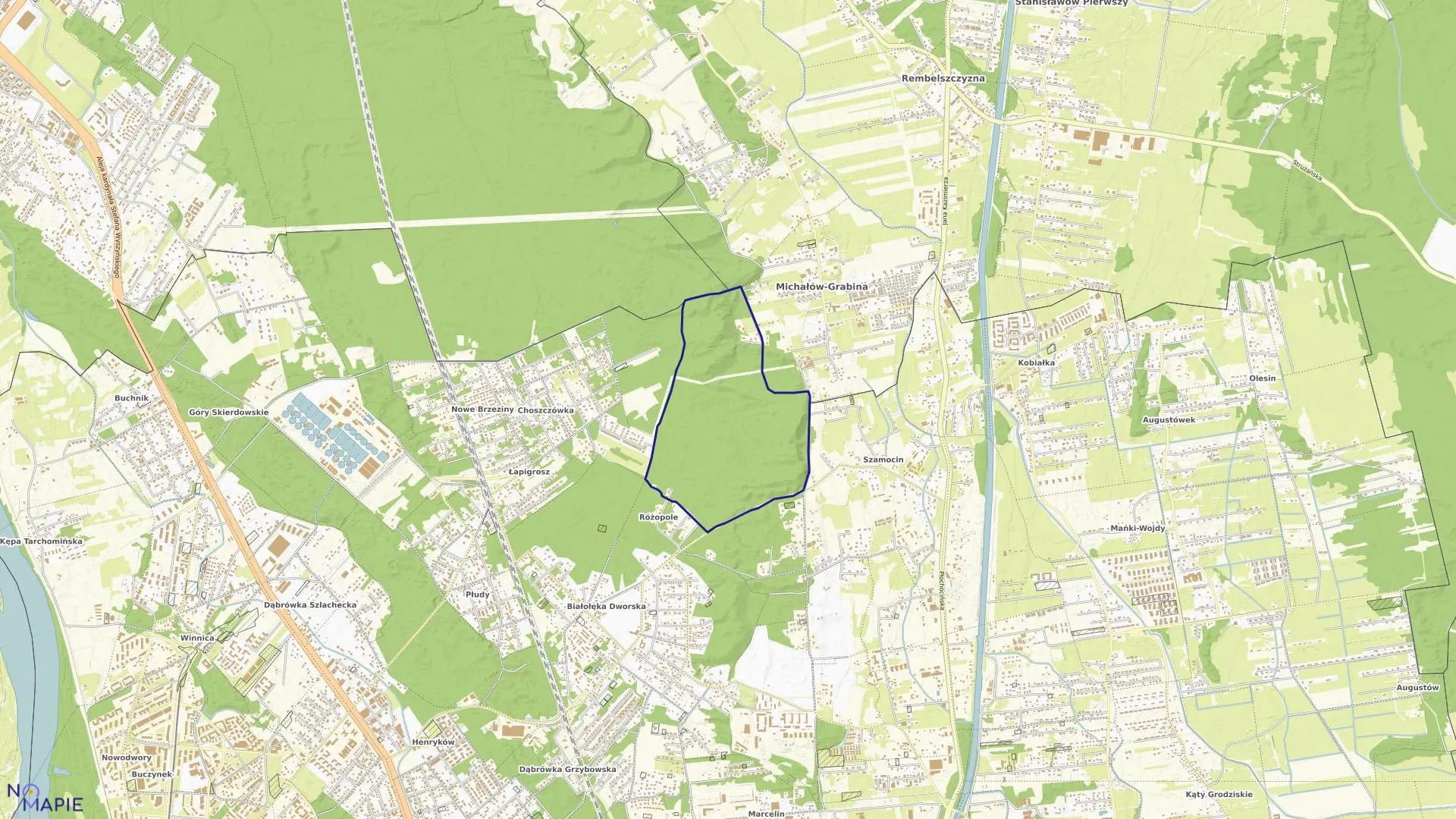 Mapa obrębu 4-17-04 w mieście Warszawa