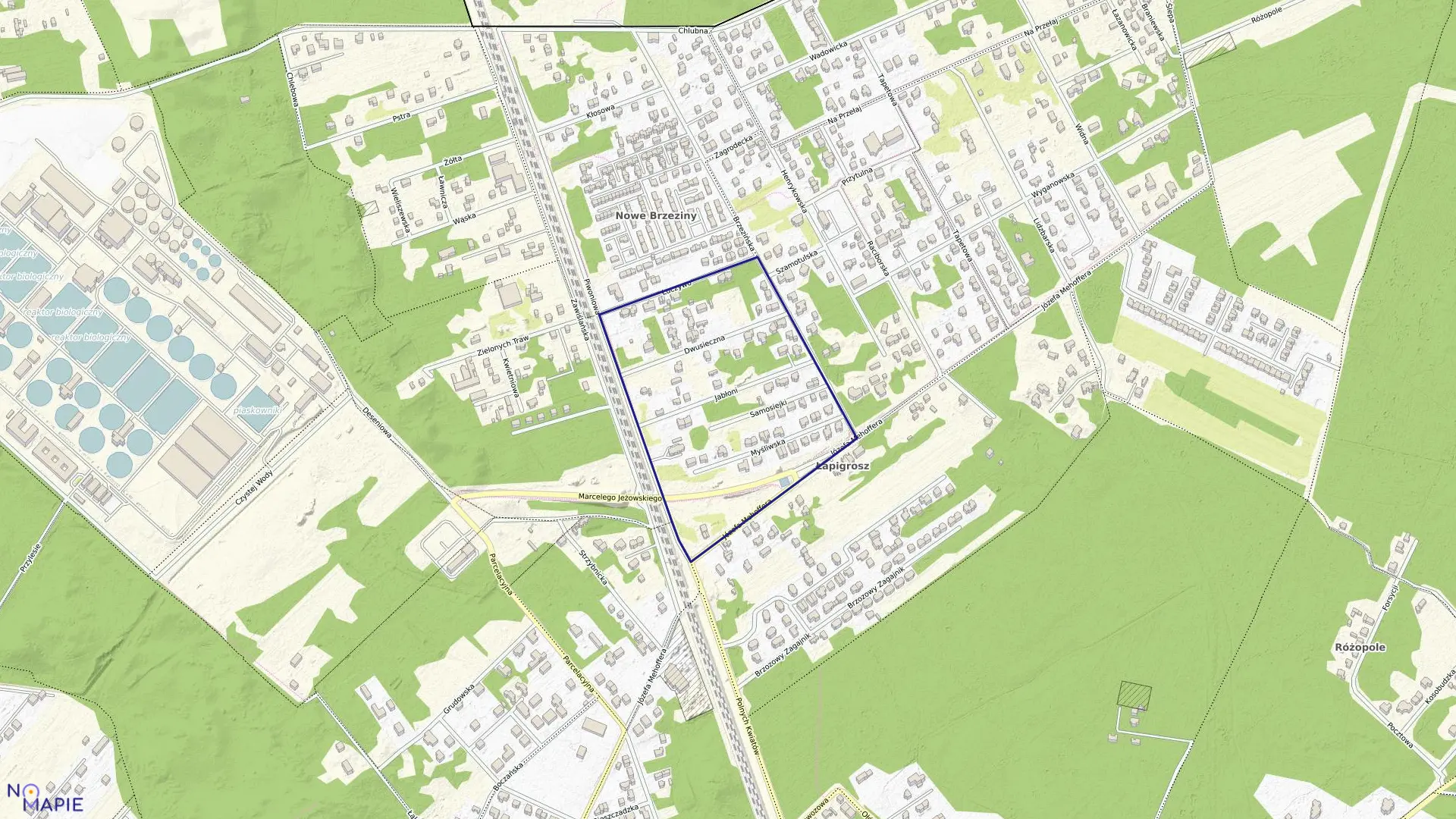 Mapa obrębu 4-17-05 w mieście Warszawa