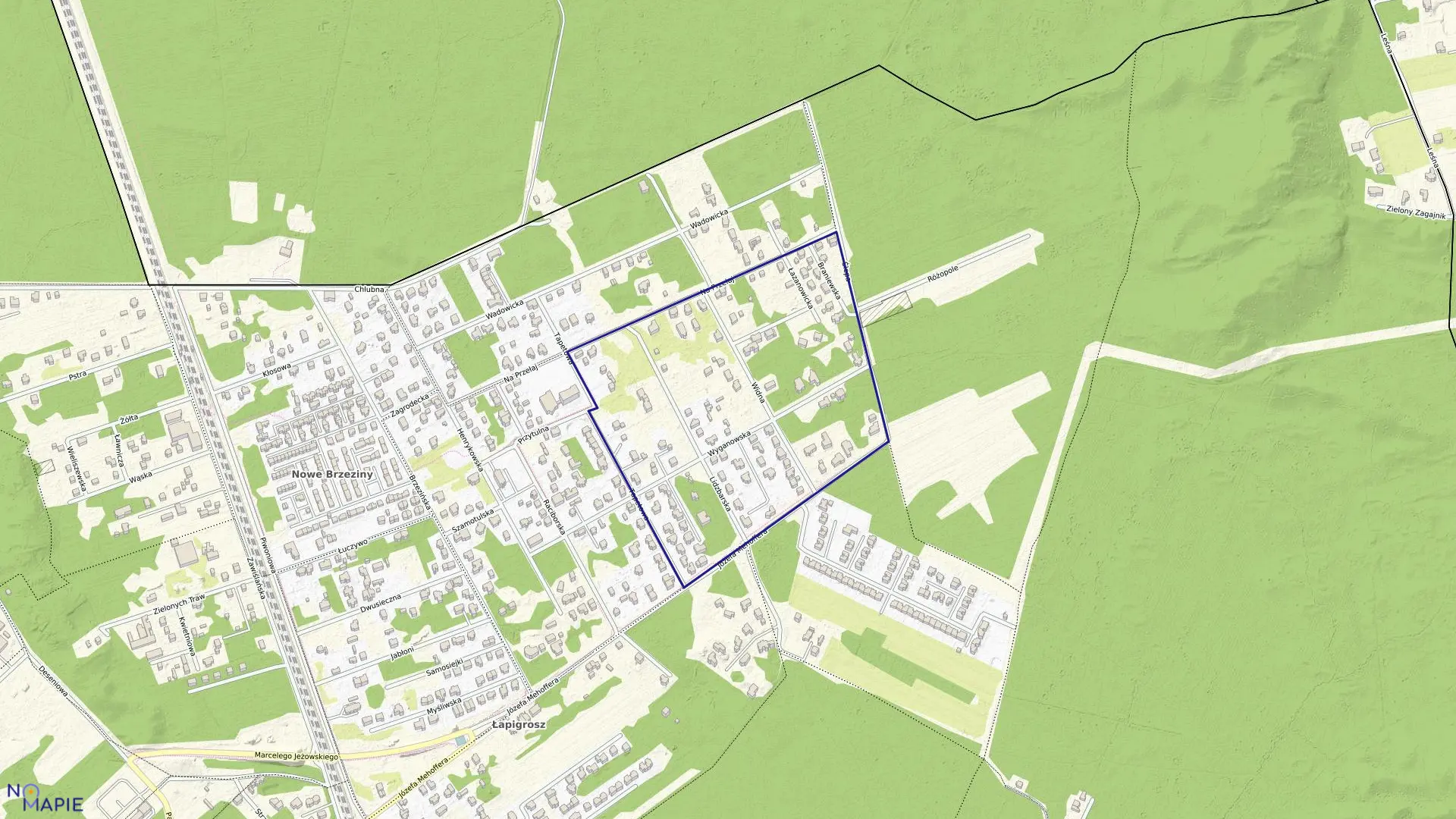 Mapa obrębu 4-17-07 w mieście Warszawa