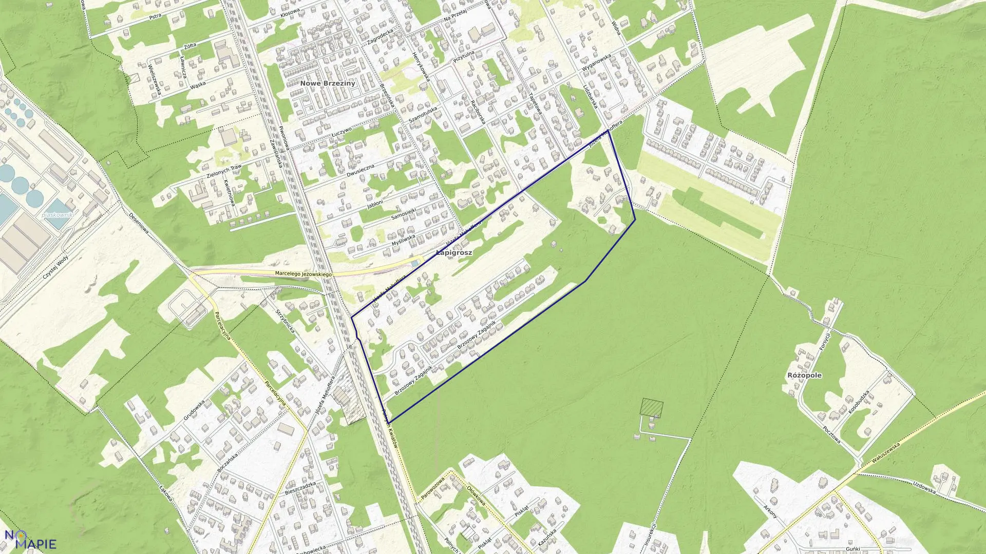 Mapa obrębu 4-17-08 w mieście Warszawa