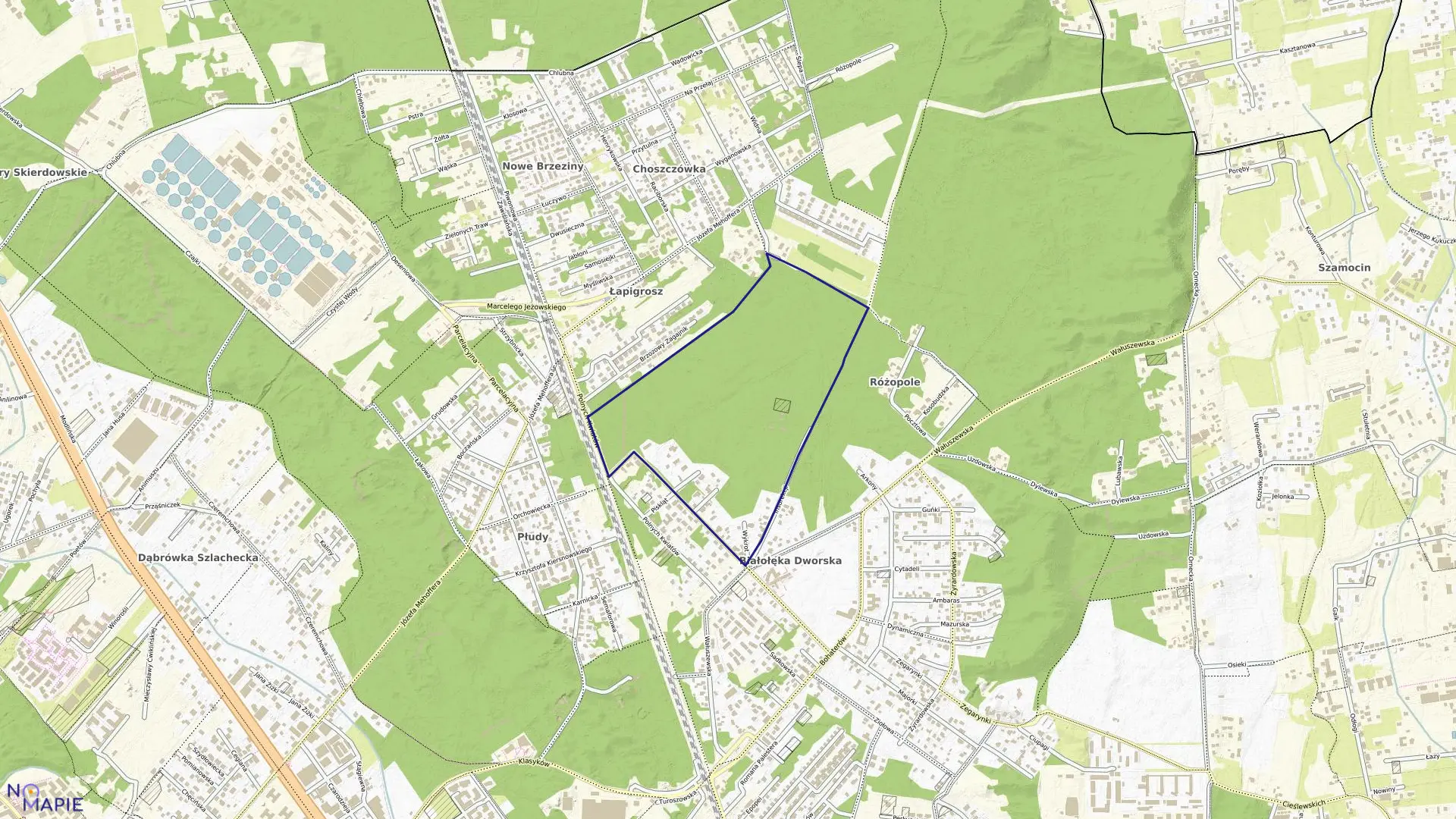 Mapa obrębu 4-17-10 w mieście Warszawa