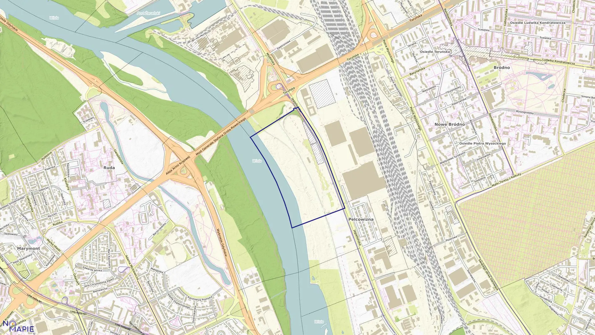 Mapa obrębu 4-18-02 w mieście Warszawa