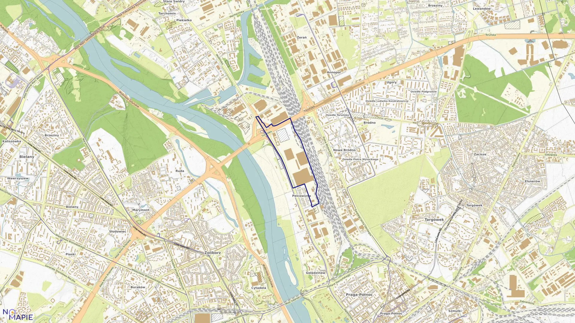 Mapa obrębu 4-18-03 w mieście Warszawa