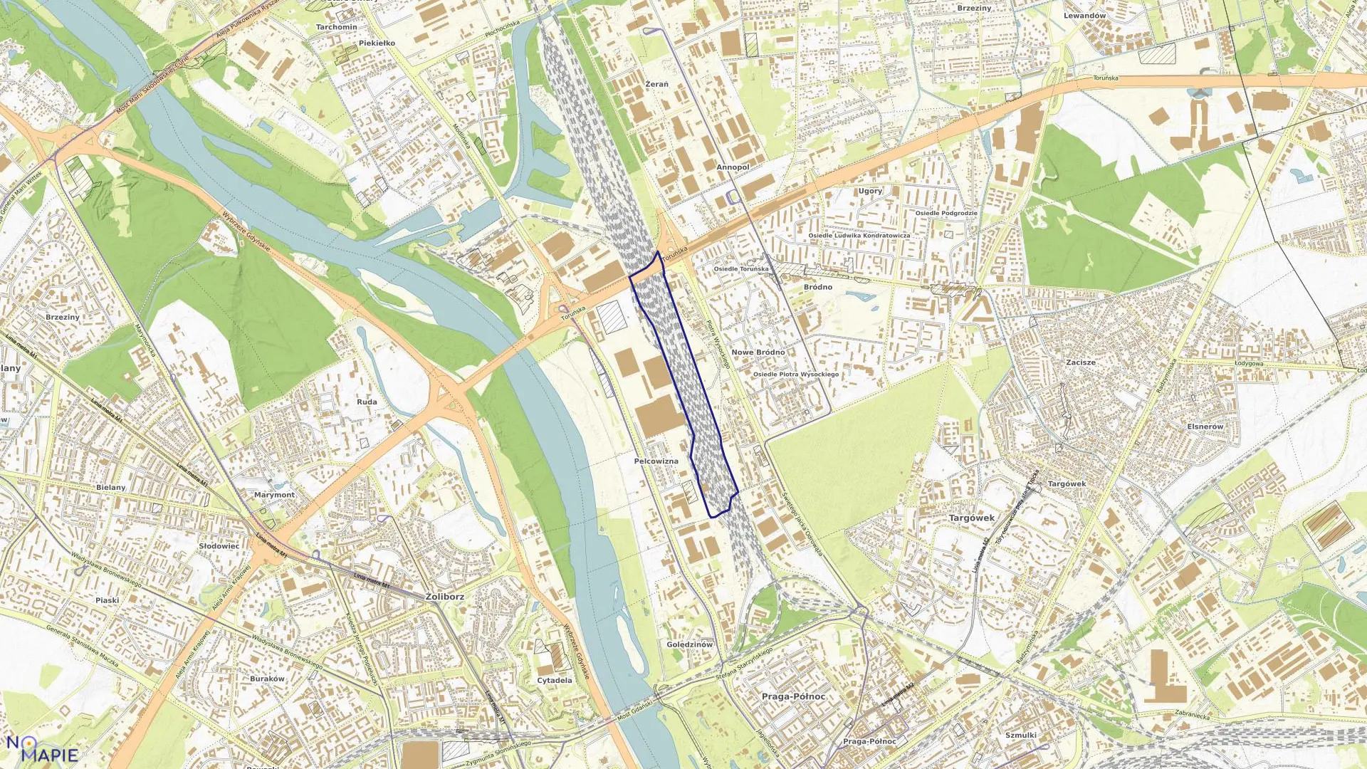 Mapa obrębu 4-18-04 w mieście Warszawa