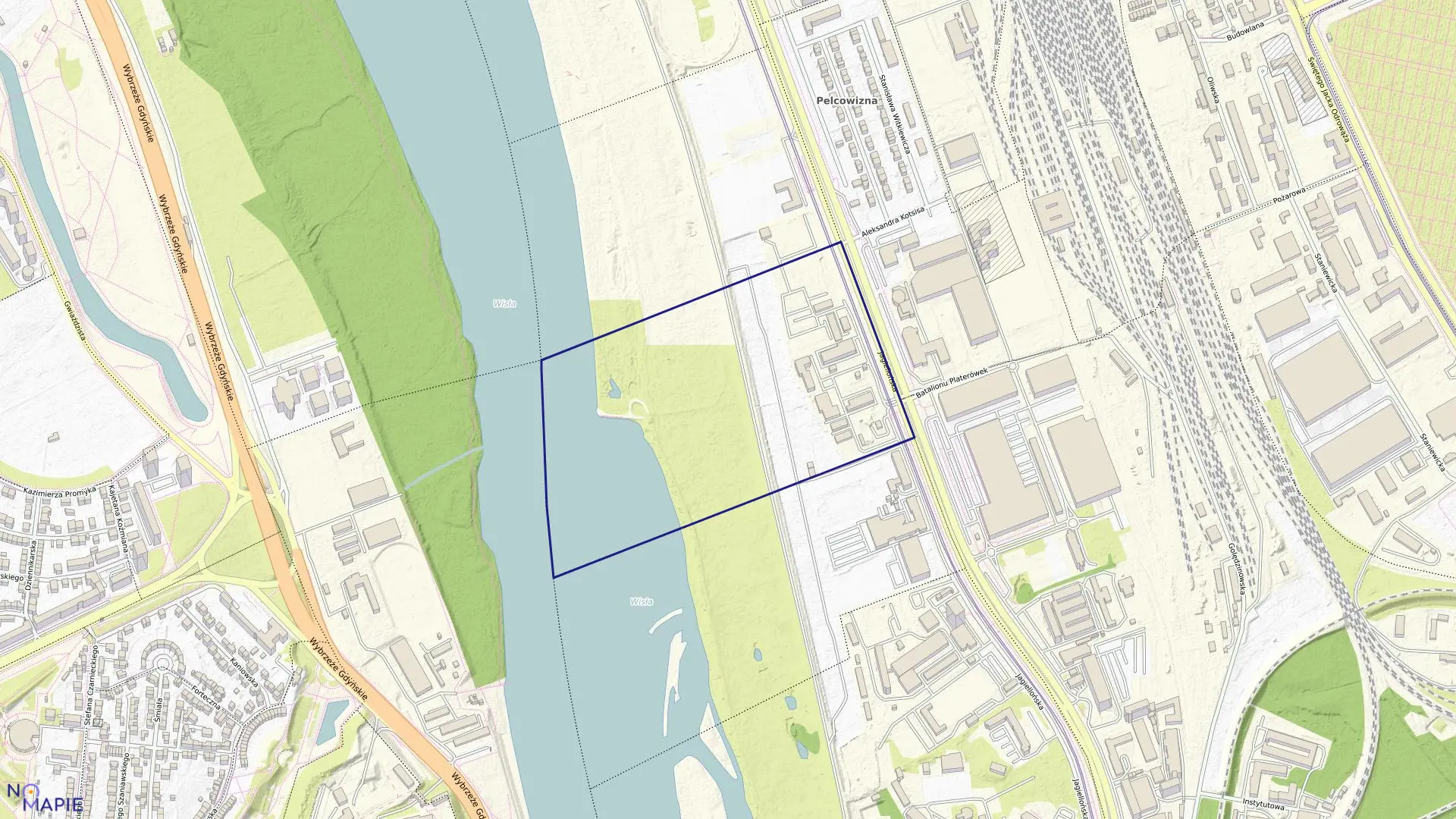 Mapa obrębu 4-18-07 w mieście Warszawa