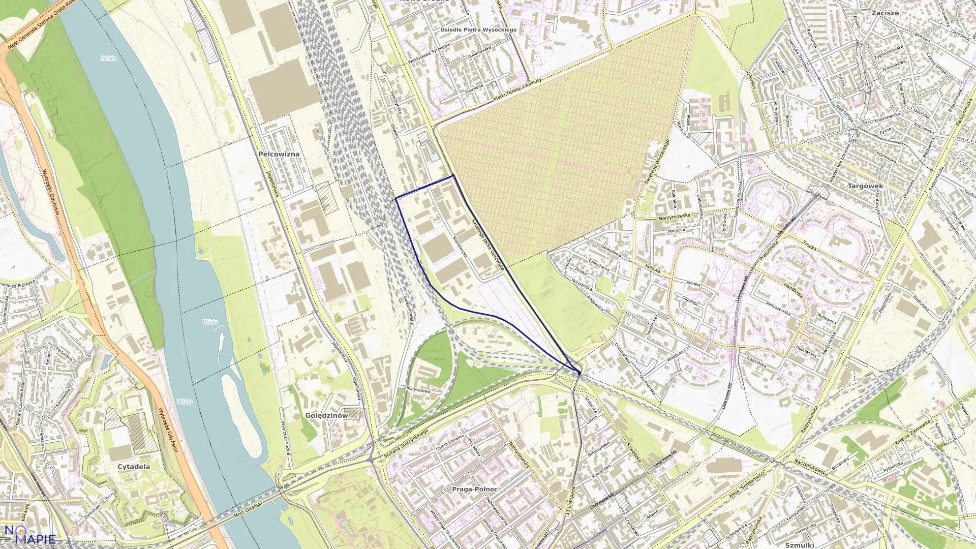 Mapa obrębu 4-18-10 w mieście Warszawa