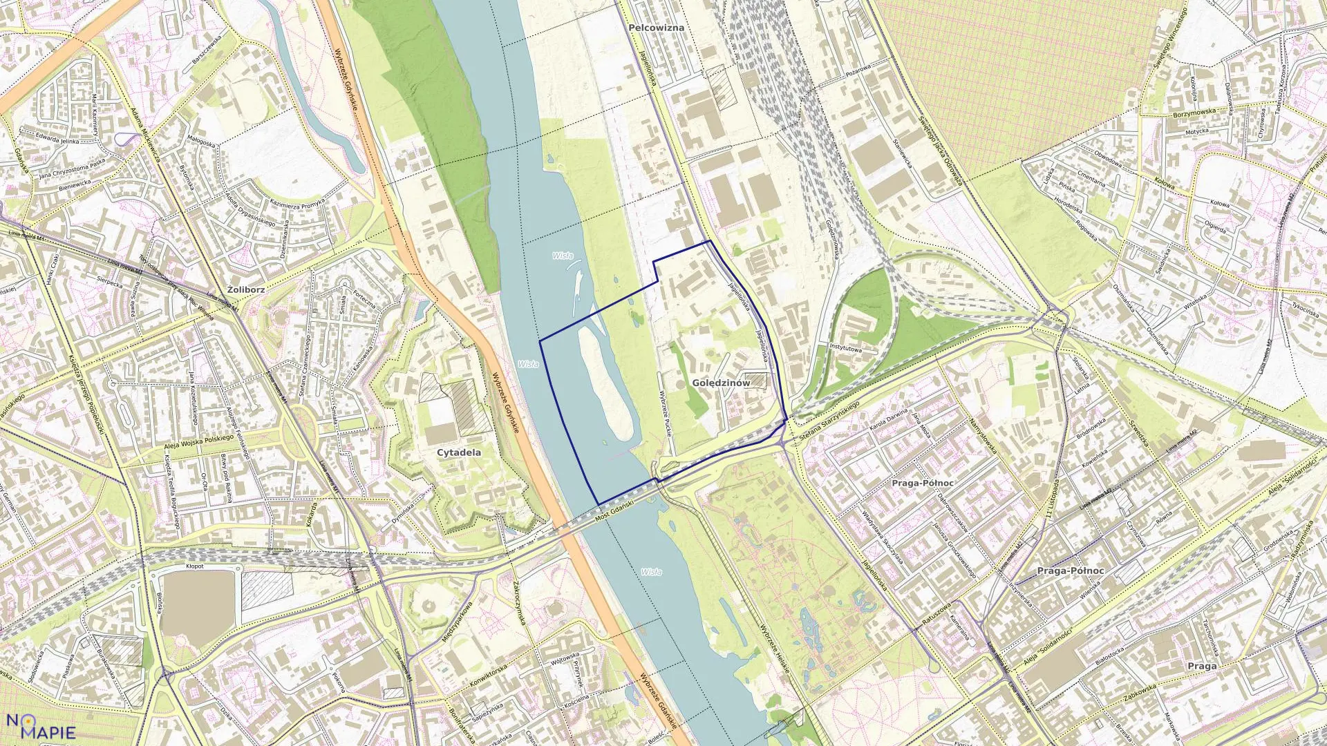 Mapa obrębu 4-18-11 w mieście Warszawa