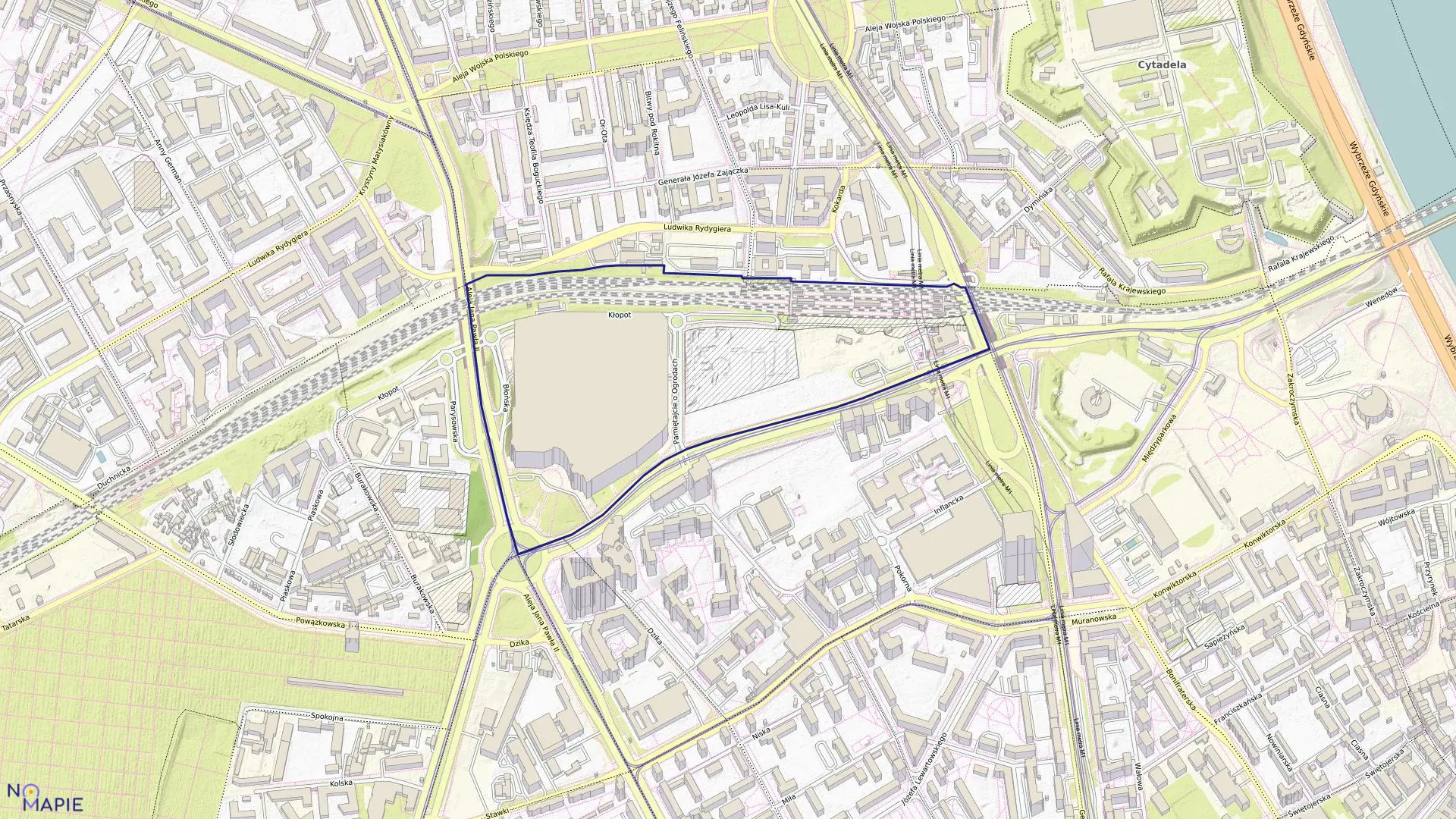 Mapa obrębu 5-01-01 w mieście Warszawa