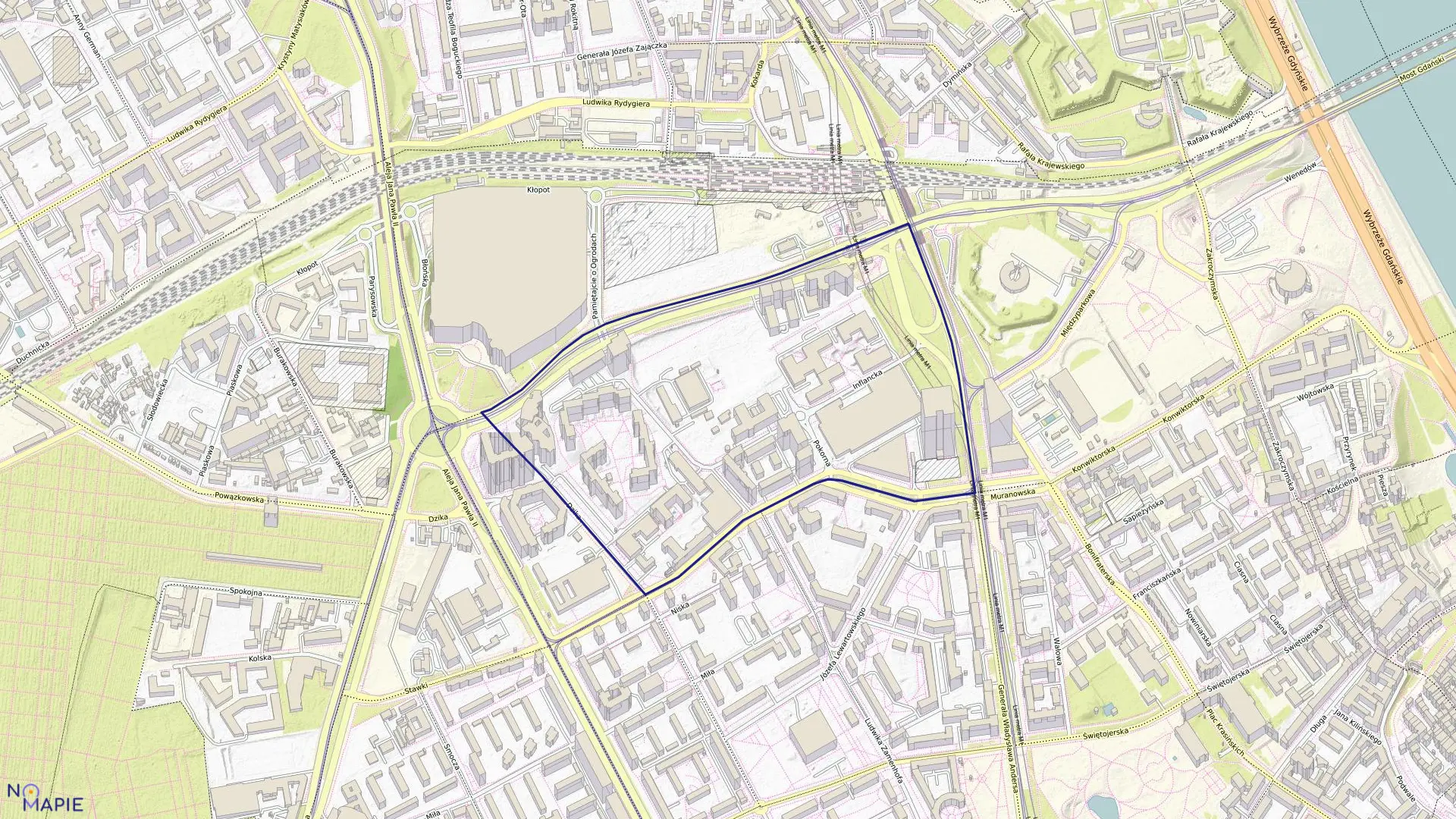 Mapa obrębu 5-01-03 w mieście Warszawa