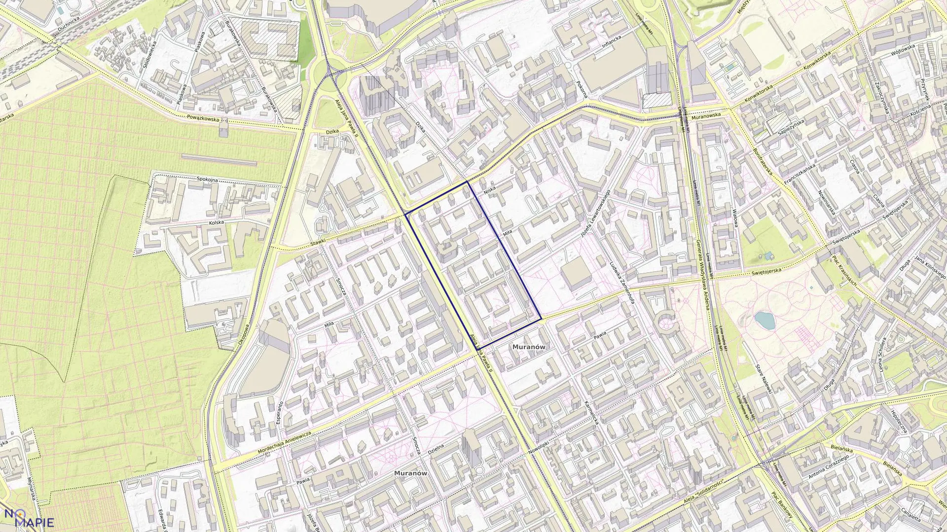 Mapa obrębu 5-01-04 w mieście Warszawa