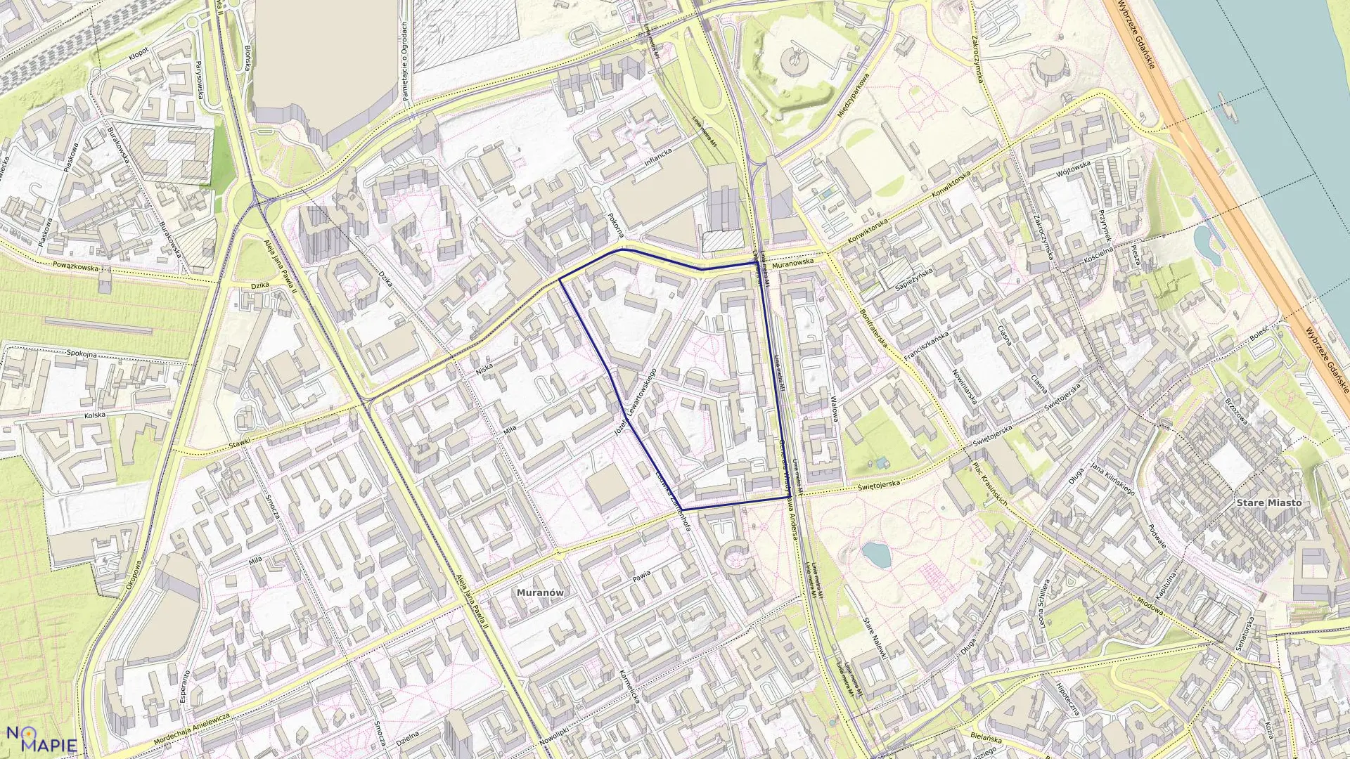 Mapa obrębu 5-01-06 w mieście Warszawa