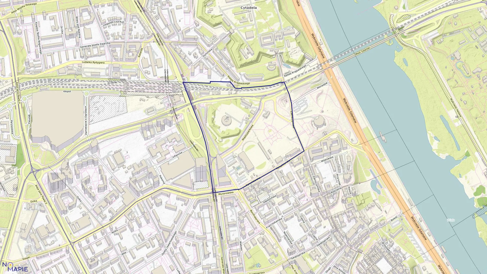 Mapa obrębu 5-02-01 w mieście Warszawa