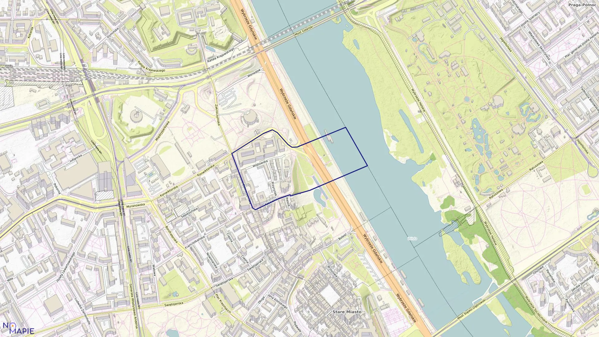 Mapa obrębu 5-02-03 w mieście Warszawa